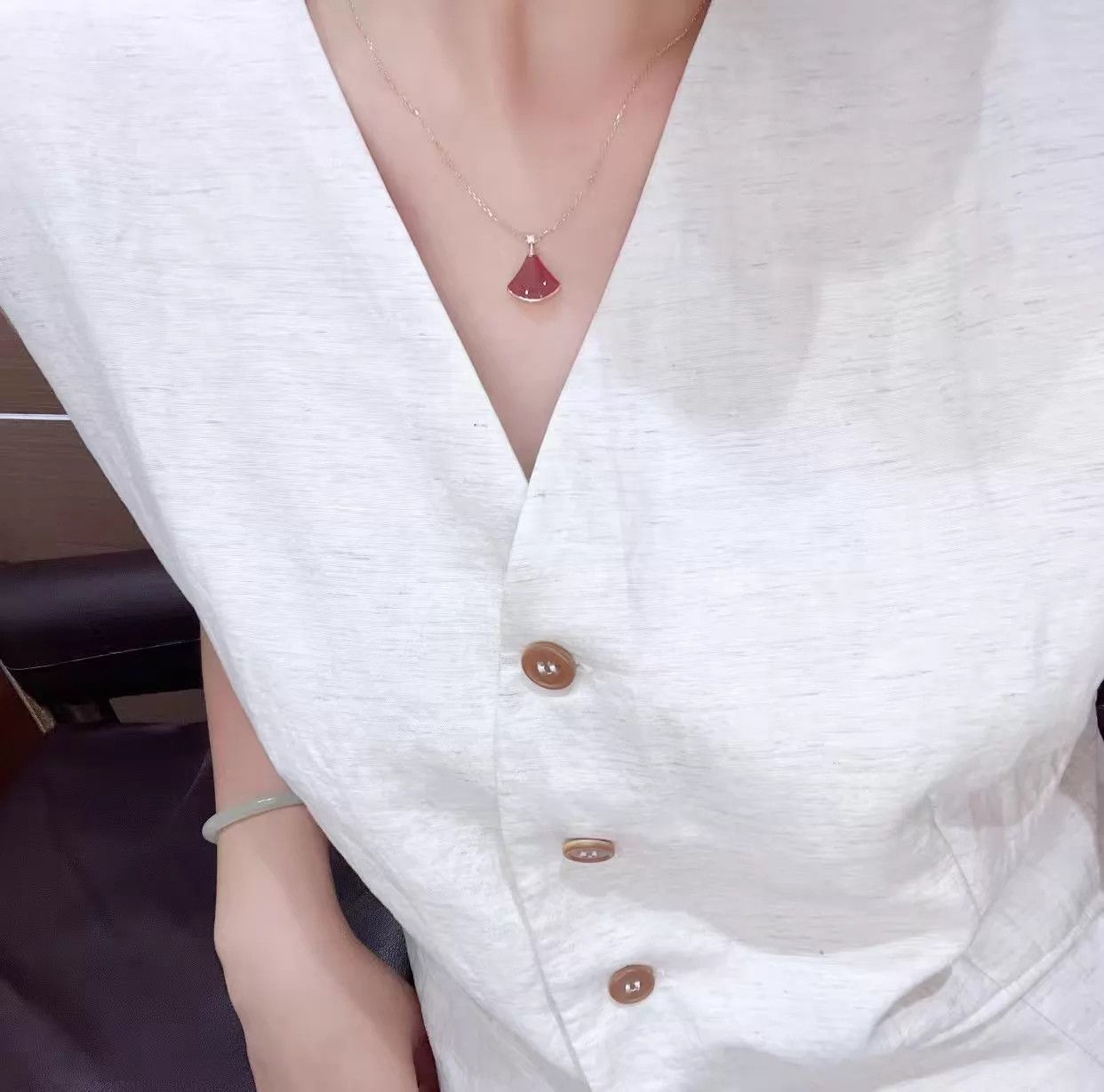 Bvlgari Bvlgari DIVAS’ DREAM Red Agate Fan Necklace ’20 LN M919 Size ONE SIZE - 2 Thumbnail