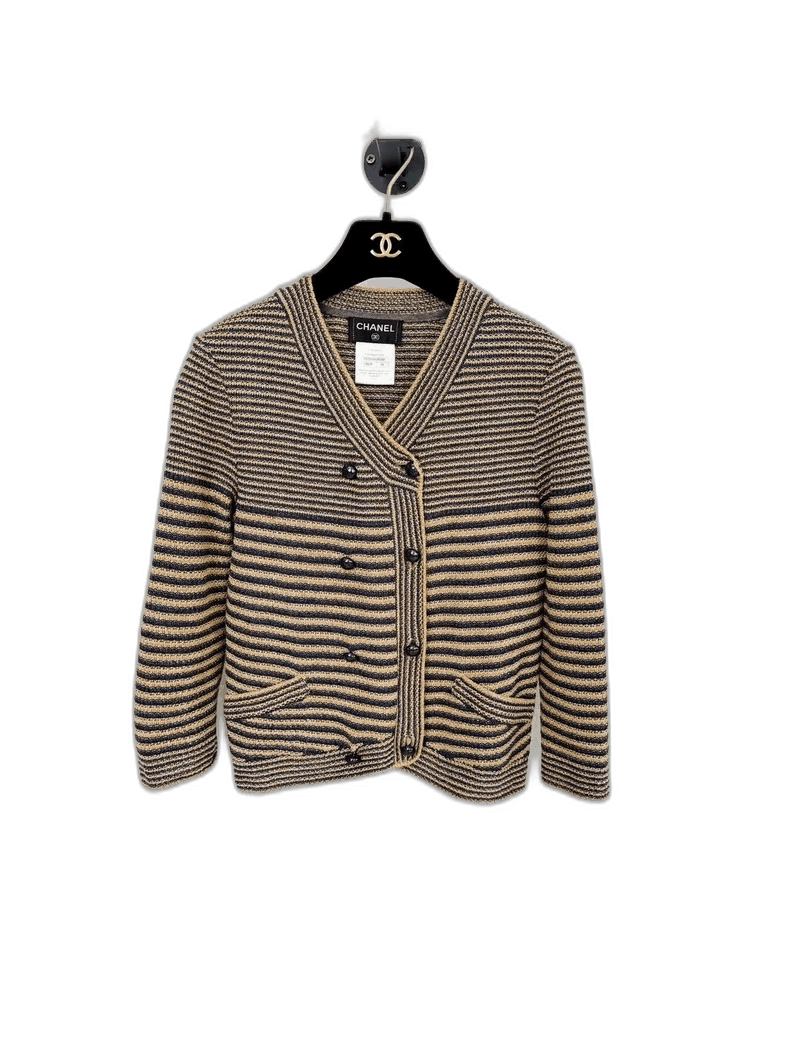 Chanel Chanel Striped Double-Breasted Cardigan Sweater Size M / US 6-8 / IT 42-44 - 1 Thumbnail