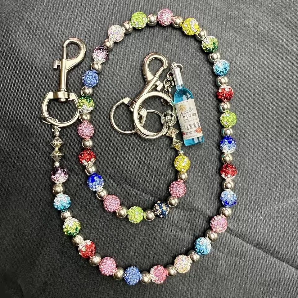 Colorful Lucky Beaded Wallet Chain Pants Chain