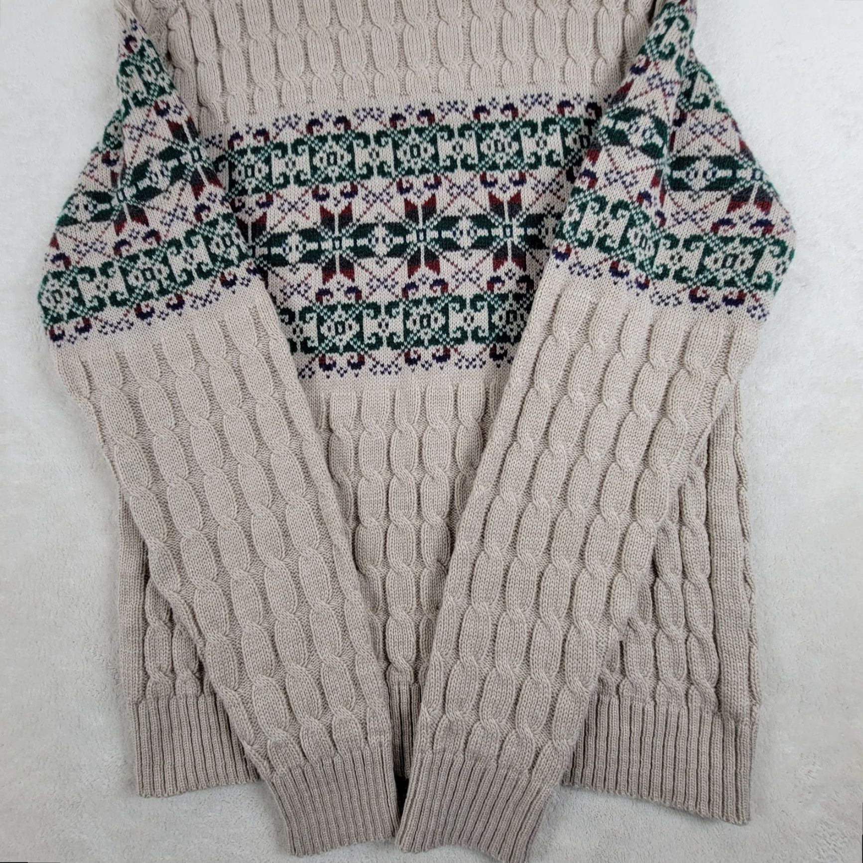Vintage VINTAGE Mervyns Men's Collection Beige Snowflake Nordic Acrylic Sweater M Beige 1980s Mens Regular Size M Size US M / EU 48-50 / 2 - 4 Thumbnail
