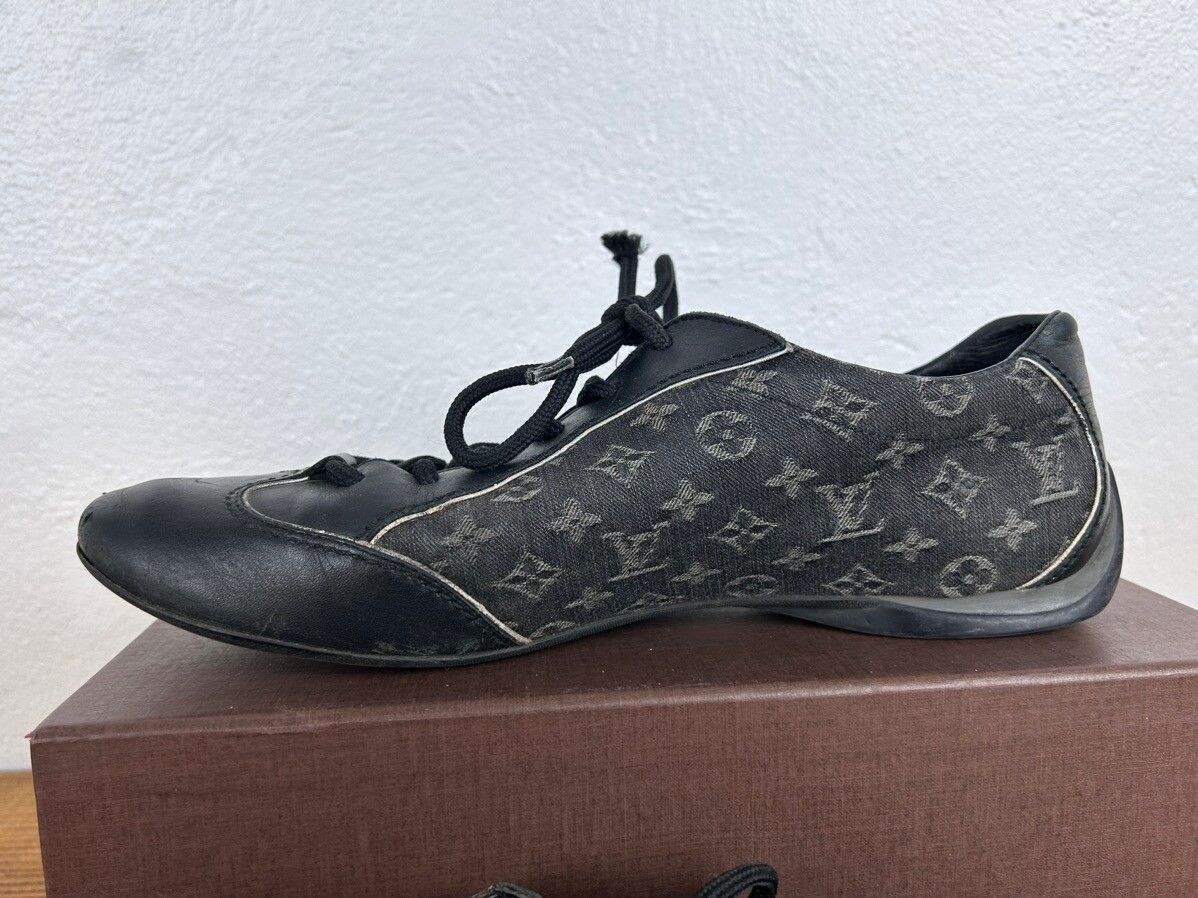 Louis Vuitton Louis Vuitton Denim And Leather Monogram Low Top Sneakers Size US 7.5 / IT 37.5 - 12 Thumbnail