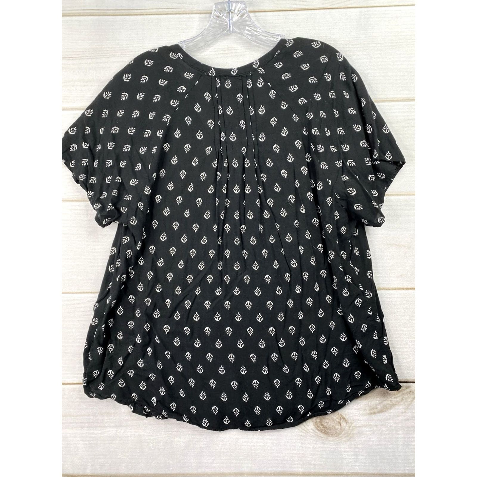 Old Navy Old Navy Floral Peasant Blouse Top Womens XL Black V-Neck Rayon Boho Shirt Size XL / US 12-14 / IT 48-50 - 5 Thumbnail