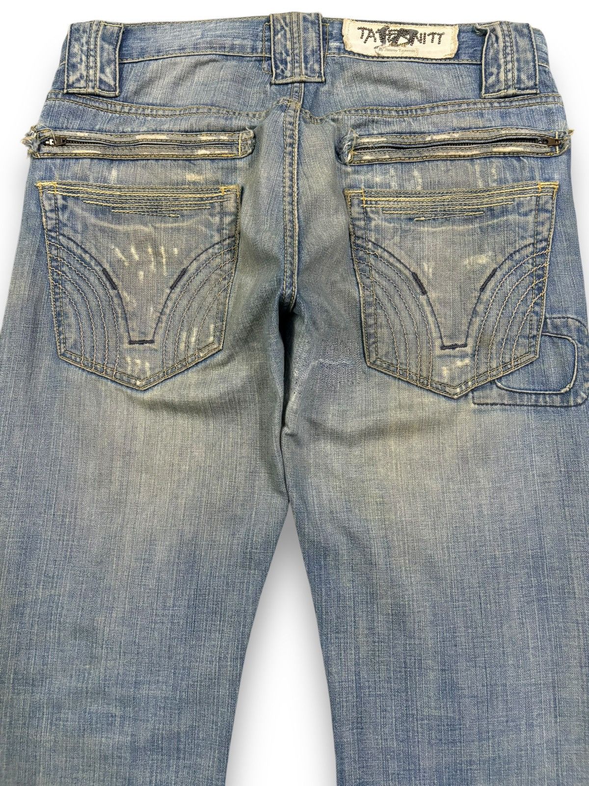 Tornado Mart Vintage Taverniti Sacha Mud Wash Flare Distressed Jeans Size US 32 / EU 48 - 11 Thumbnail