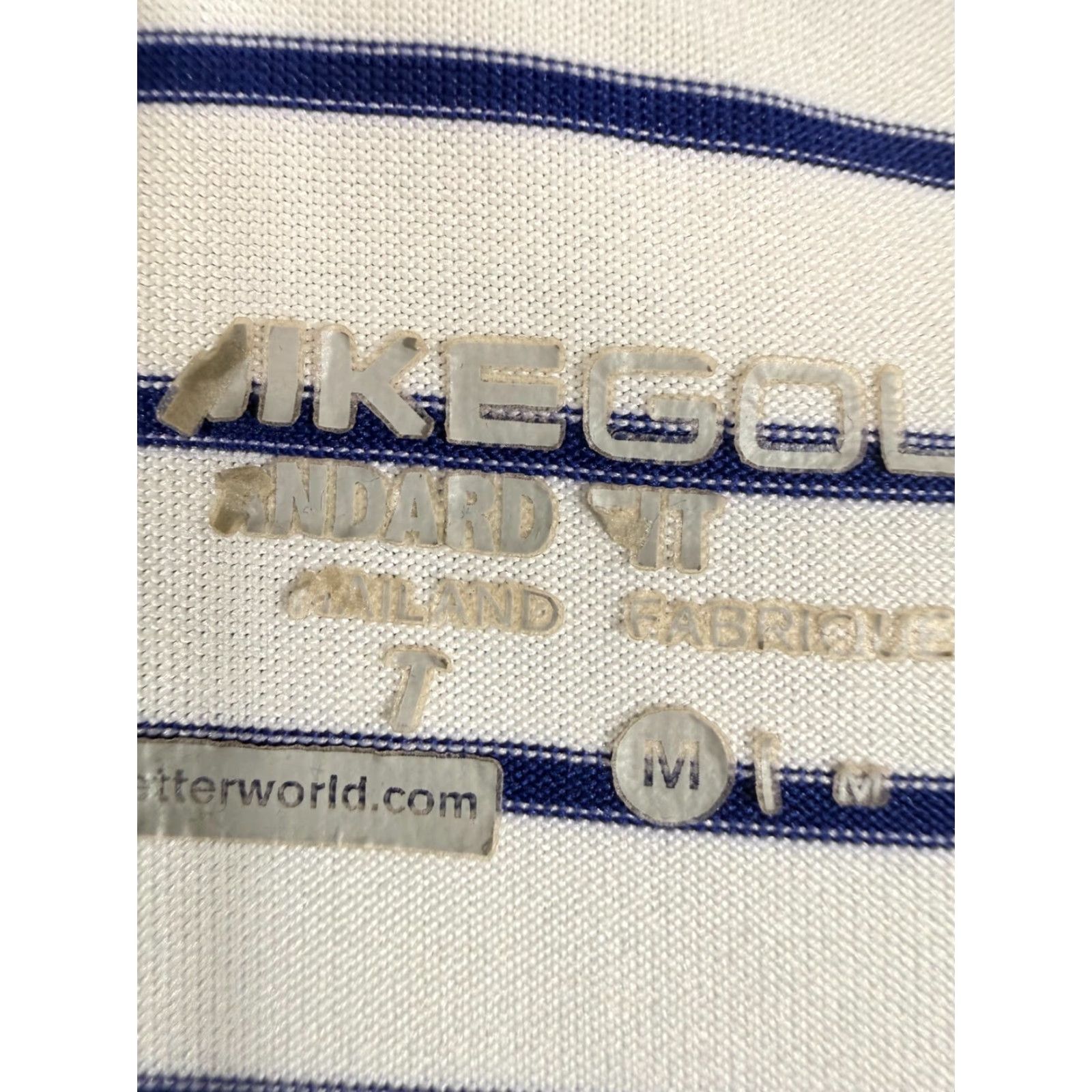 Nike Nike Golf Polo Shirt Mens M White Blue Striped Standard Fit Stretch Performance Short Sleeve Size US M / EU 48-50 / 2 - 7 Thumbnail
