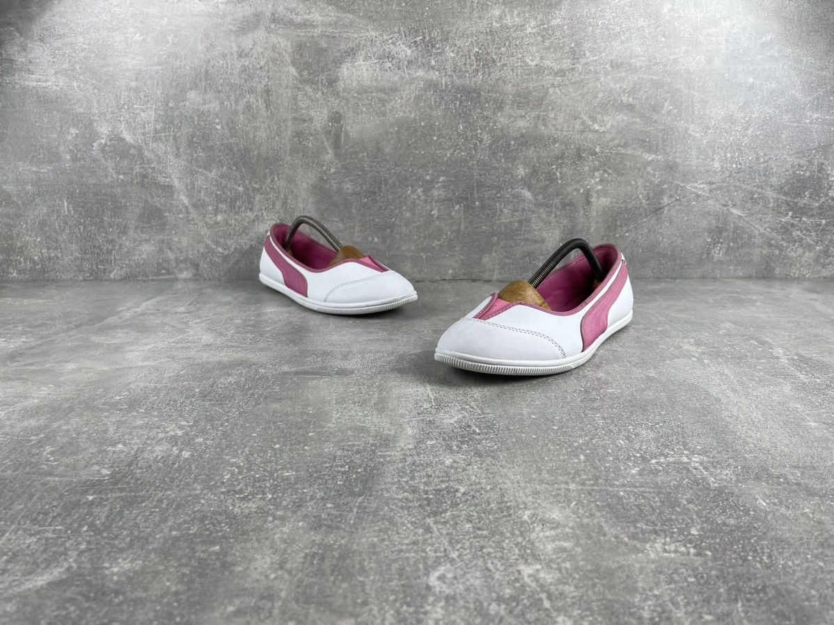 Puma × Vintage Vintage PUMA Archives White / Pink Leather Slip Shoes Size US 9 / IT 39 - 4 Thumbnail