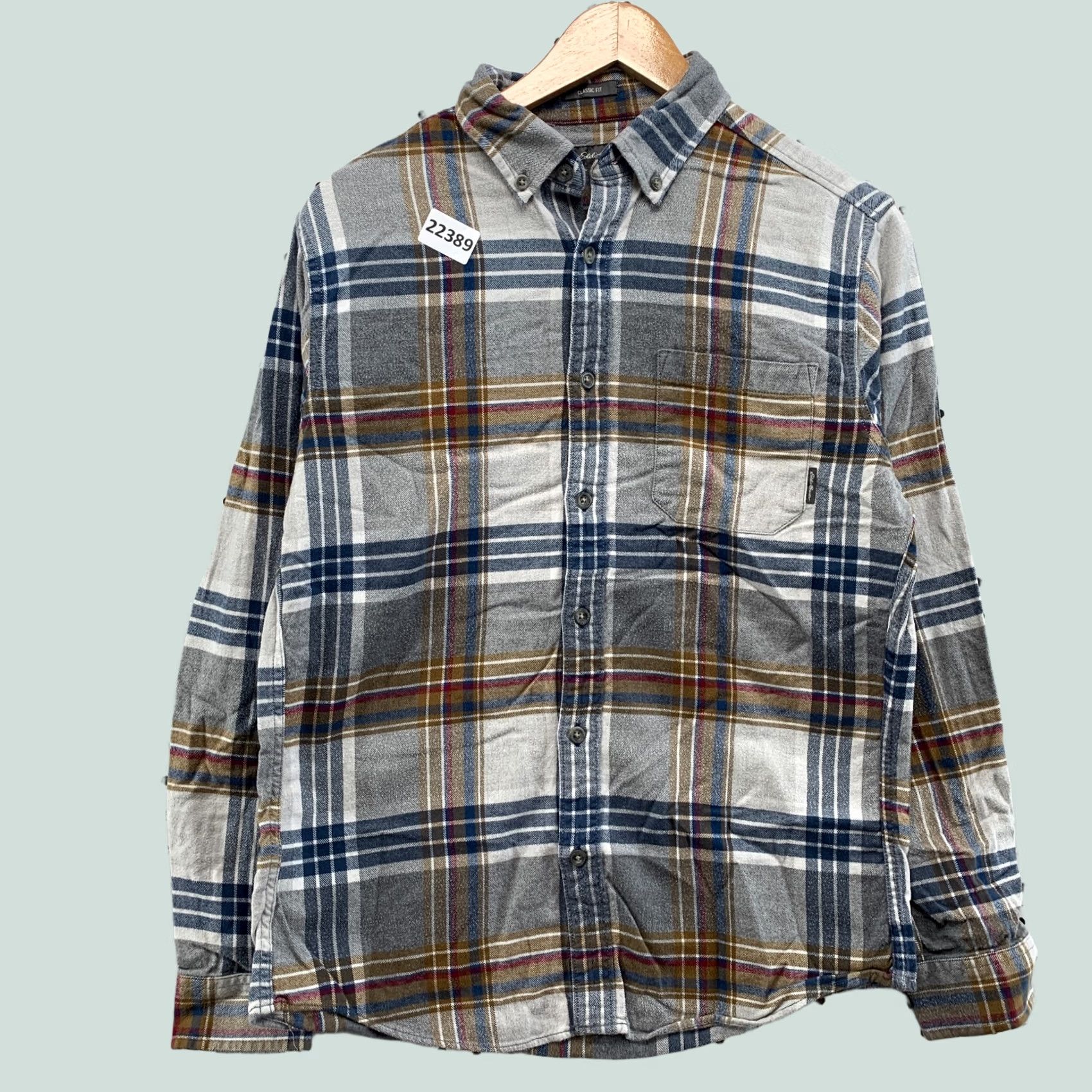 Eddie Bauer Eddie Bauer Shirt Mens S Gray Button Down Flannel Men Blue 20x27 Long Sleeve Size US S / EU 44-46 / 1 - 1 Thumbnail