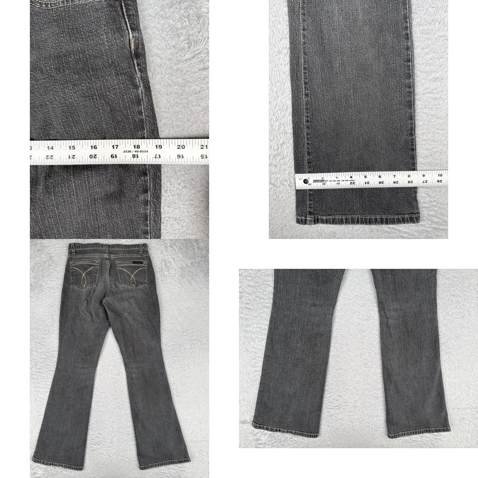 Calvin Klein Calvin Klein Jeans Womens 8 Flare Jeans Gray Charcoal Wash Mid Rise Denim 30x31 Jeans Flared 90s Womens Size 30" / US 8 / IT 44 - 9 Thumbnail