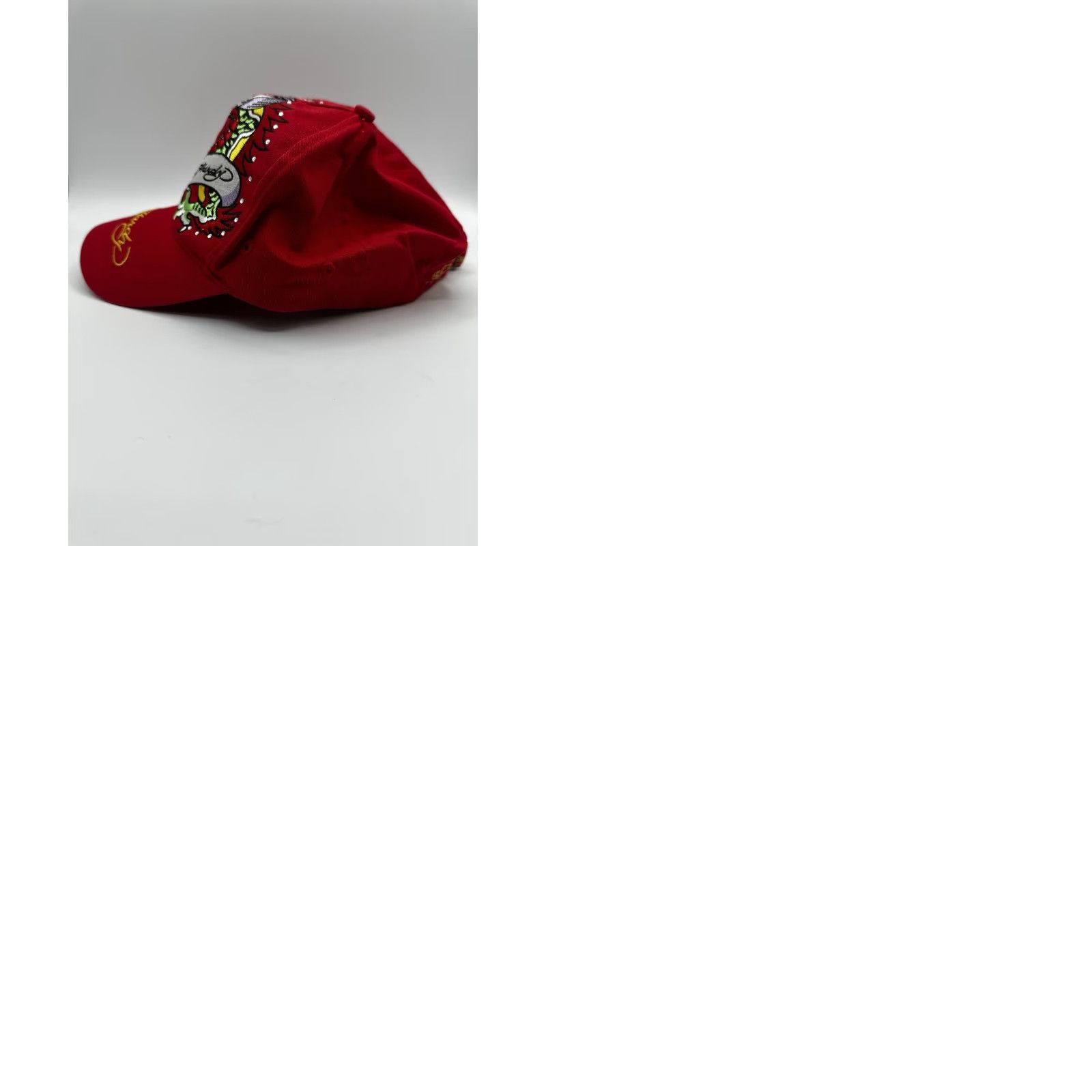 Ed Hardy Ed Hardy Red Embroidered Dragon Ball Cap Hat Strapback Unisex Adults One Size Red Cotton Size ONE SIZE - 10 Thumbnail