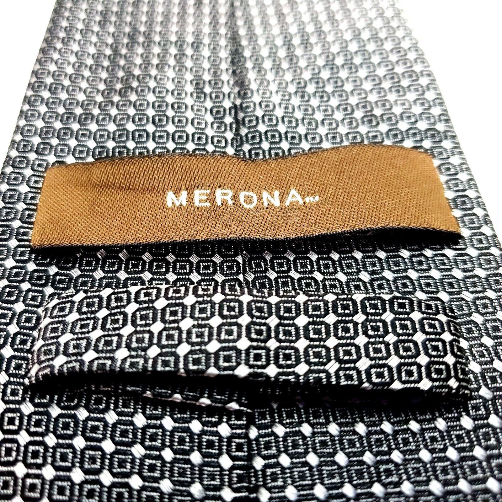 Merona Merona Silk Tie Woven Black White Geometric Size ONE SIZE - 4 Thumbnail
