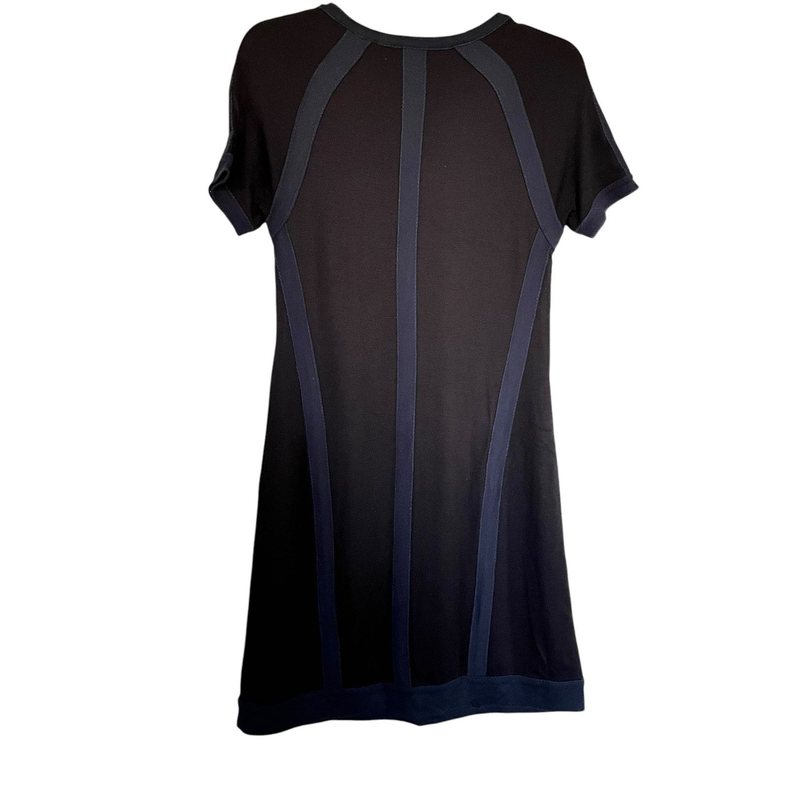 Marc by Marc Jacobs Marc by Marc Jacobs Black Blue Crewneck Shift Mini Dress Size M / US 6-8 / IT 42-44 - 5 Thumbnail