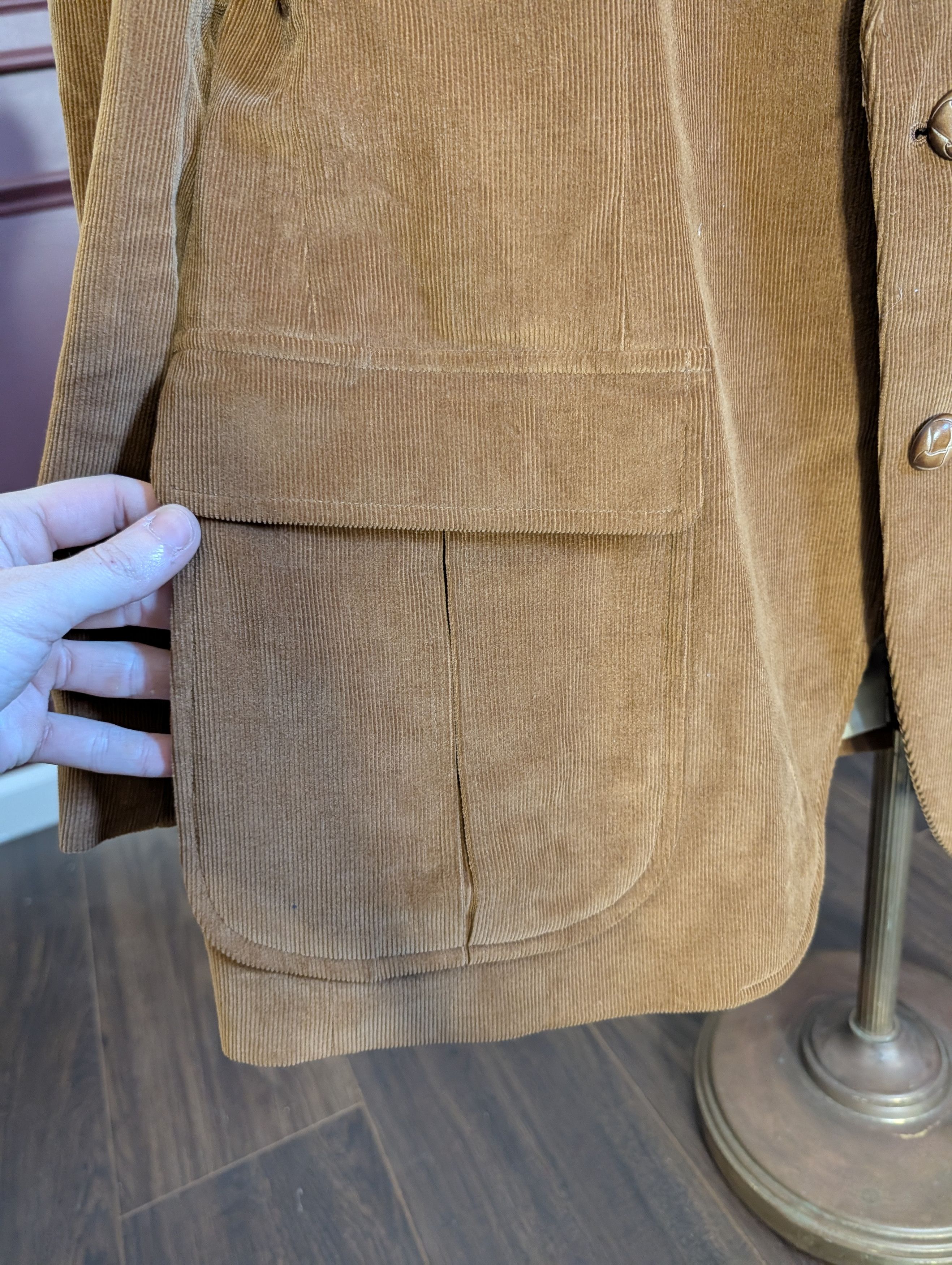 Japanese Brand KENTFIELD vtg corduroy elbow patch suede jacket fleur de lis Size 42R - 5 Thumbnail