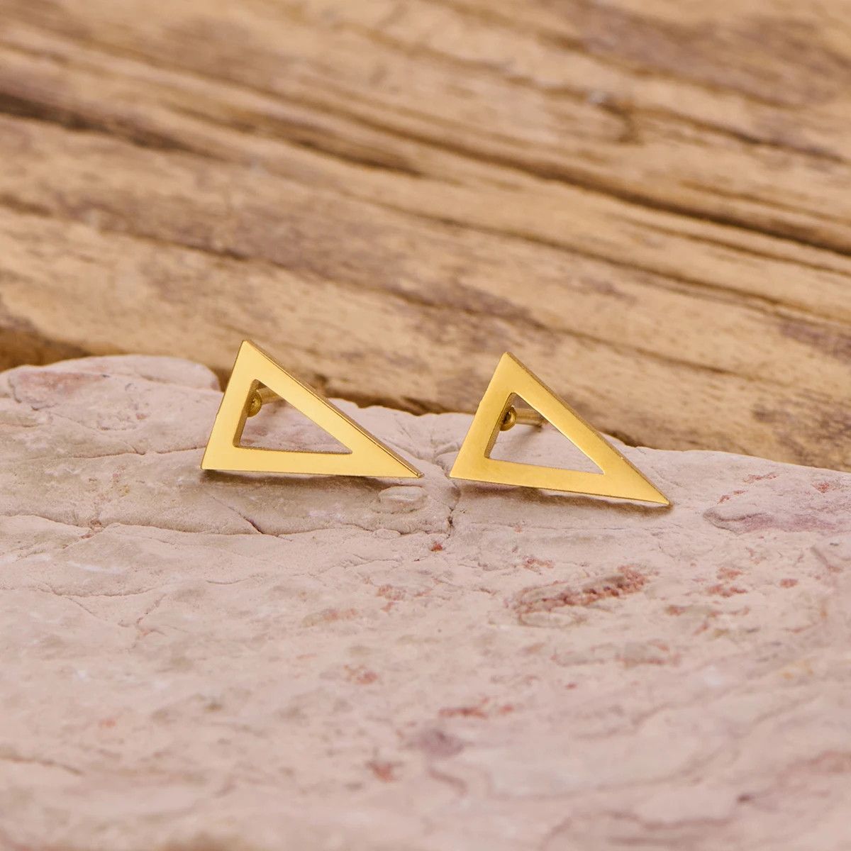 Jewelry Classic Triangular Mini Stud Earrings Charm Earring Gift Size ONE SIZE - 1 Thumbnail