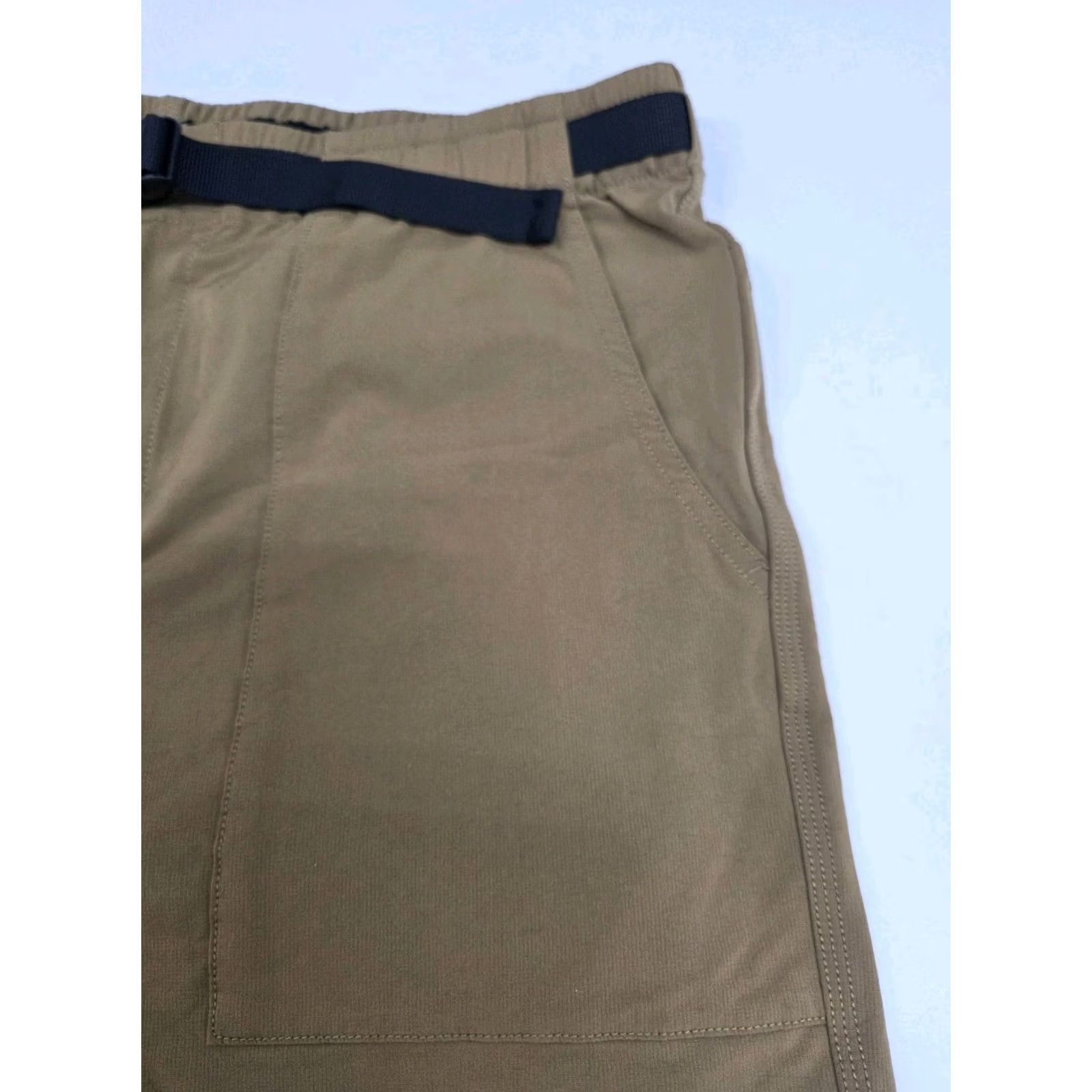 Rhythm Rhythm Mens Belted Beige/Brown Nylon Blend Shorts Zip Pockets 34 Brown 90s Casual Mens Regular Waist 34 Size US 34 / EU 50 - 6 Thumbnail