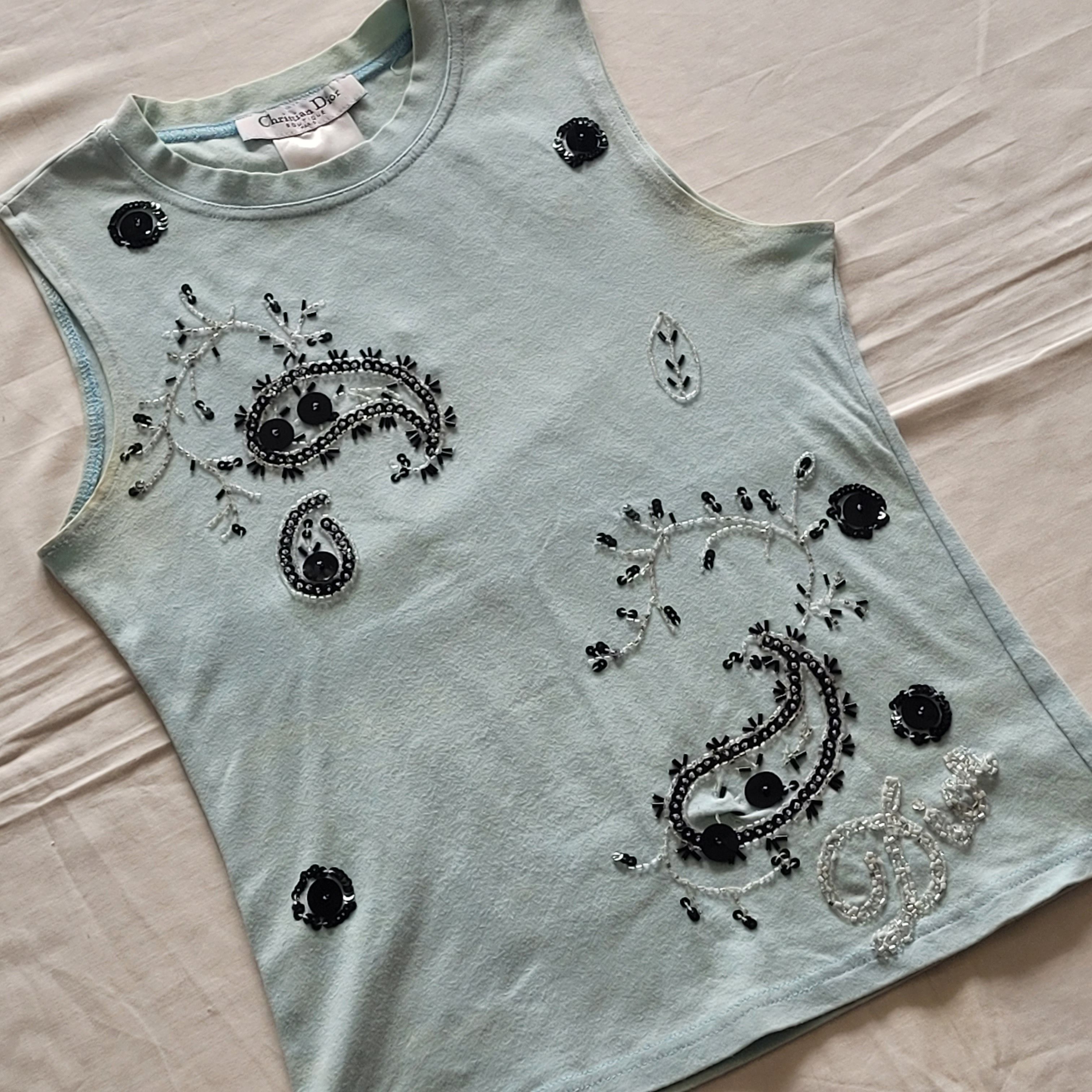 Dior × John Galliano Dior by John Galliano 2000s embellished tank top Size XS / US 0-2 / IT 36-38 - 4 Thumbnail