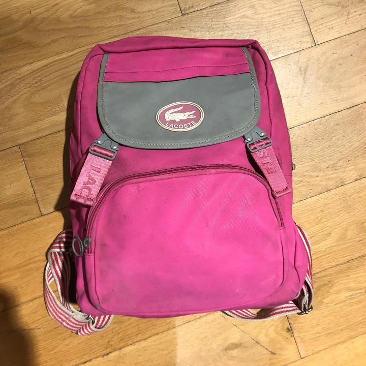 Designer × Lacoste × Vintage Lacoste Pink Backpack Times To Back To School Material Pvc Size ONE SIZE - 3 Thumbnail