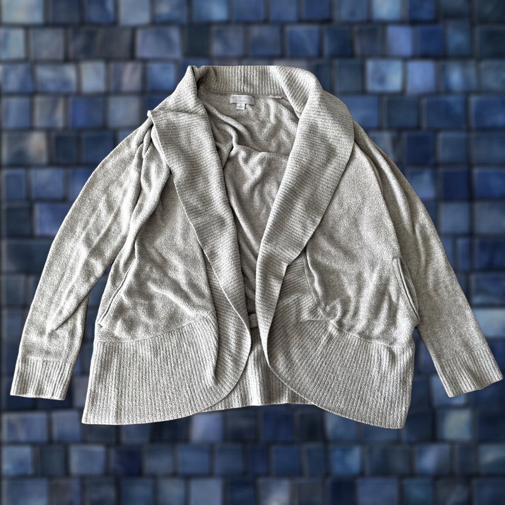 Vintage VINTAGE Barefoot Dreams CozyChic Lite Circle Cardigan Womens M Gray Open Front Size M / US 6-8 / IT 42-44 - 1 Thumbnail