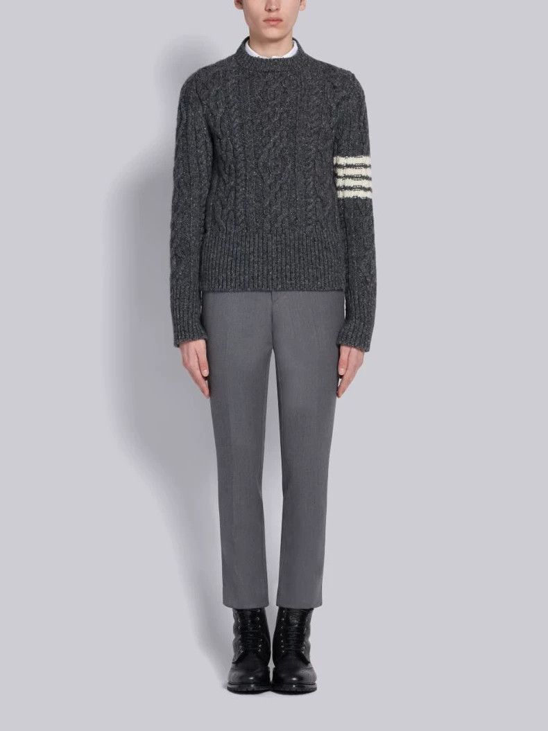 Thom Browne Thom BrowneHandmade four-bar cashmere thick-line knitted t Size US XS / EU 42 / 0 - 7 Thumbnail