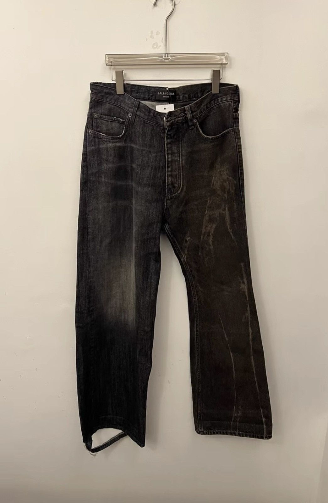 Balenciaga SS18 Archetype Destroyed Knee Black Jeans | Grailed