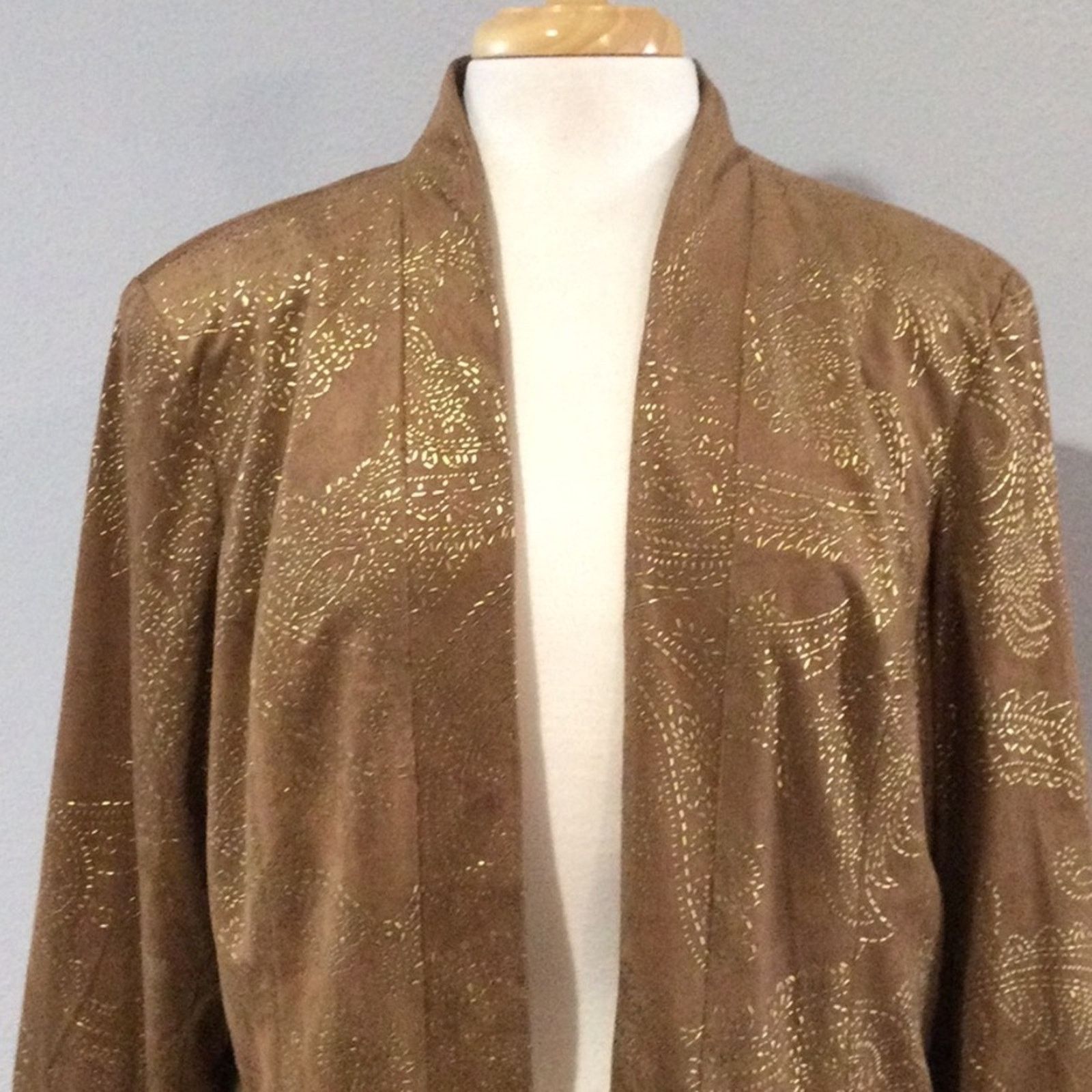 Chicos Chico's Golden Cascade Larant Brevity Jacket 3/XL/16 NWT Size XL / US 12-14 / IT 48-50 - 2 Thumbnail