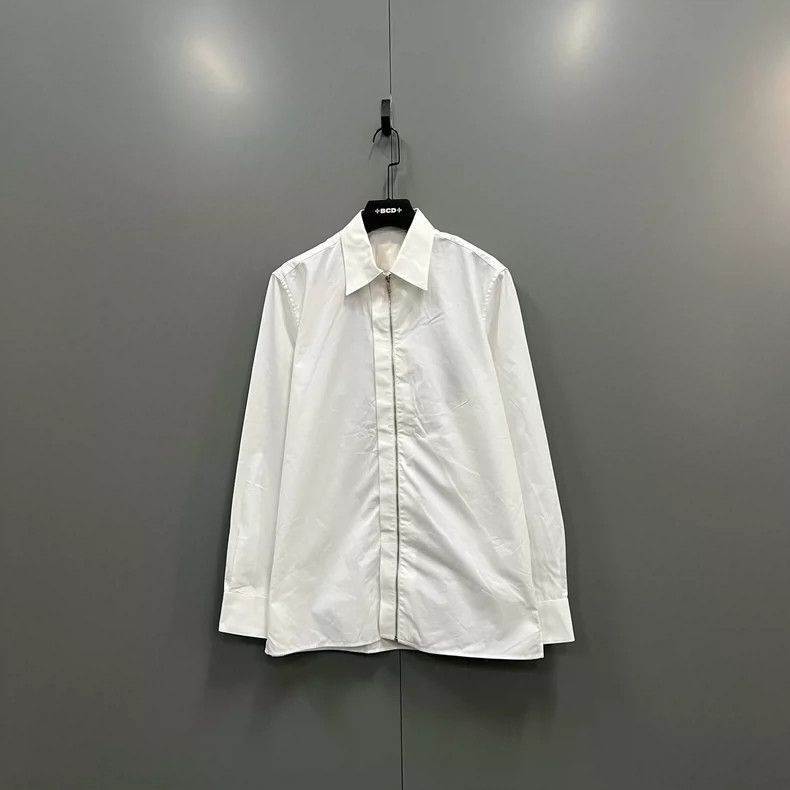 Givenchy Givenchy Size39 White Zip Up Poplin Long Sleeve Shirt Size US M / EU 48-50 / 2 - 1 Thumbnail