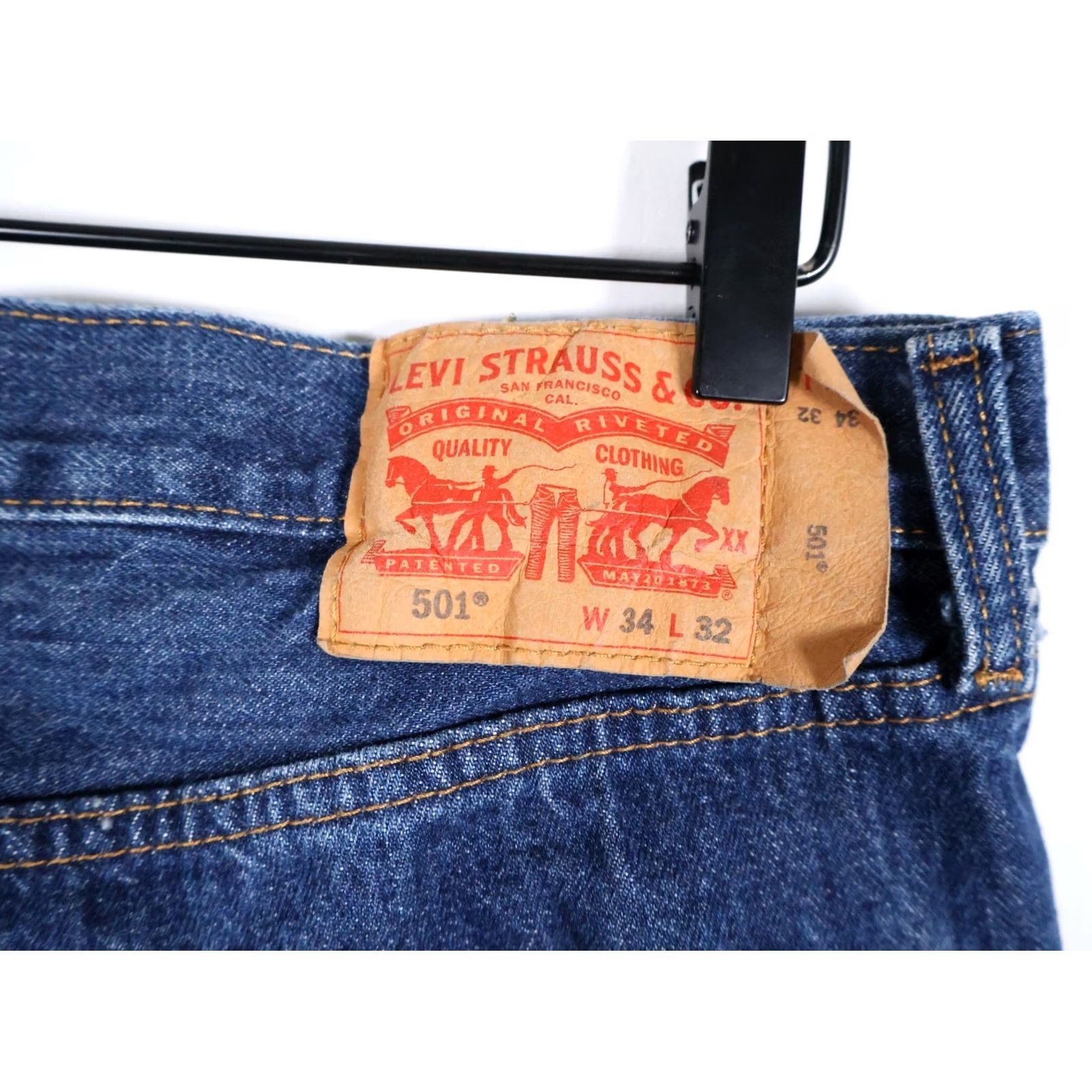 Levi's Levi's 501 Jeans Men's 33 x 31 Blue Button Fly Straight Denim (34 x 32 Tag) Size US 33 - 3 Thumbnail
