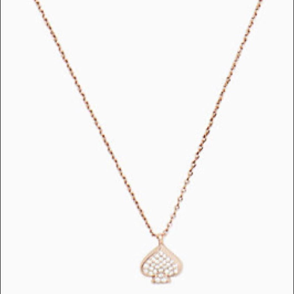 Designer Elegant Kate Spade Rose Gold Necklace with Crystal Charm Size ONE SIZE - 1 Thumbnail