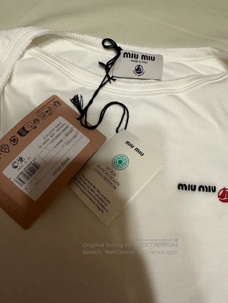 Miu Miu Miu Miu Size S Small sailboat joint short sleeve T-shirt ne Size S / US 4 / IT 40 - 2 Thumbnail