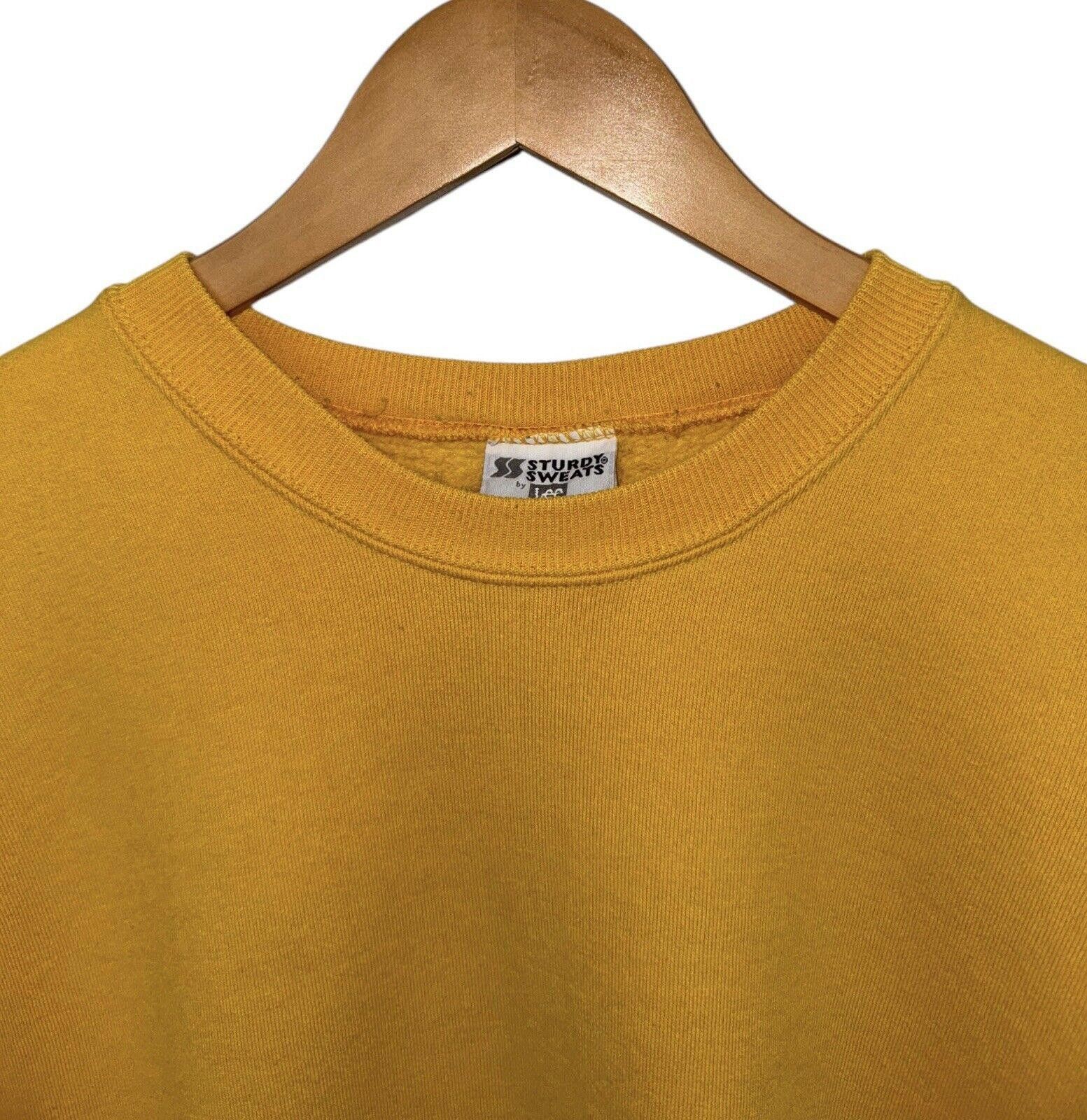 Lee VTG Lee Sturdy Sweats Heavyweight 90s Yellow Crewneck XL Size US 36 / EU 52 - 3 Thumbnail