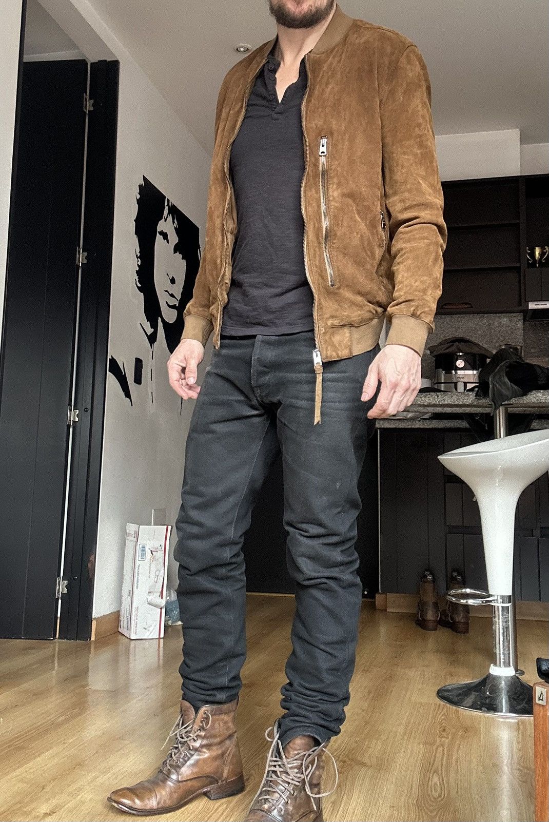 Allsaints All Saints Bergen Bomber suede leather brown Jacket S Size US S / EU 44-46 / 1 - 6 Thumbnail