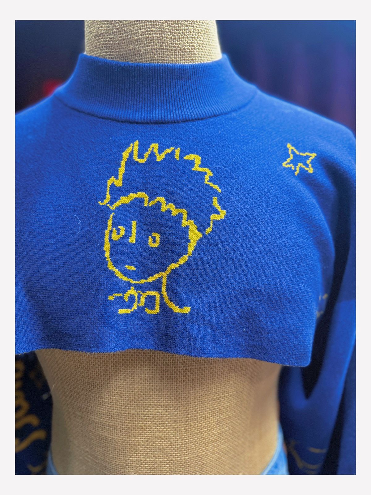 Other Navy “Little Prince” Inspired Cropped Knit Sweater Size ONE SIZE - 2 Thumbnail
