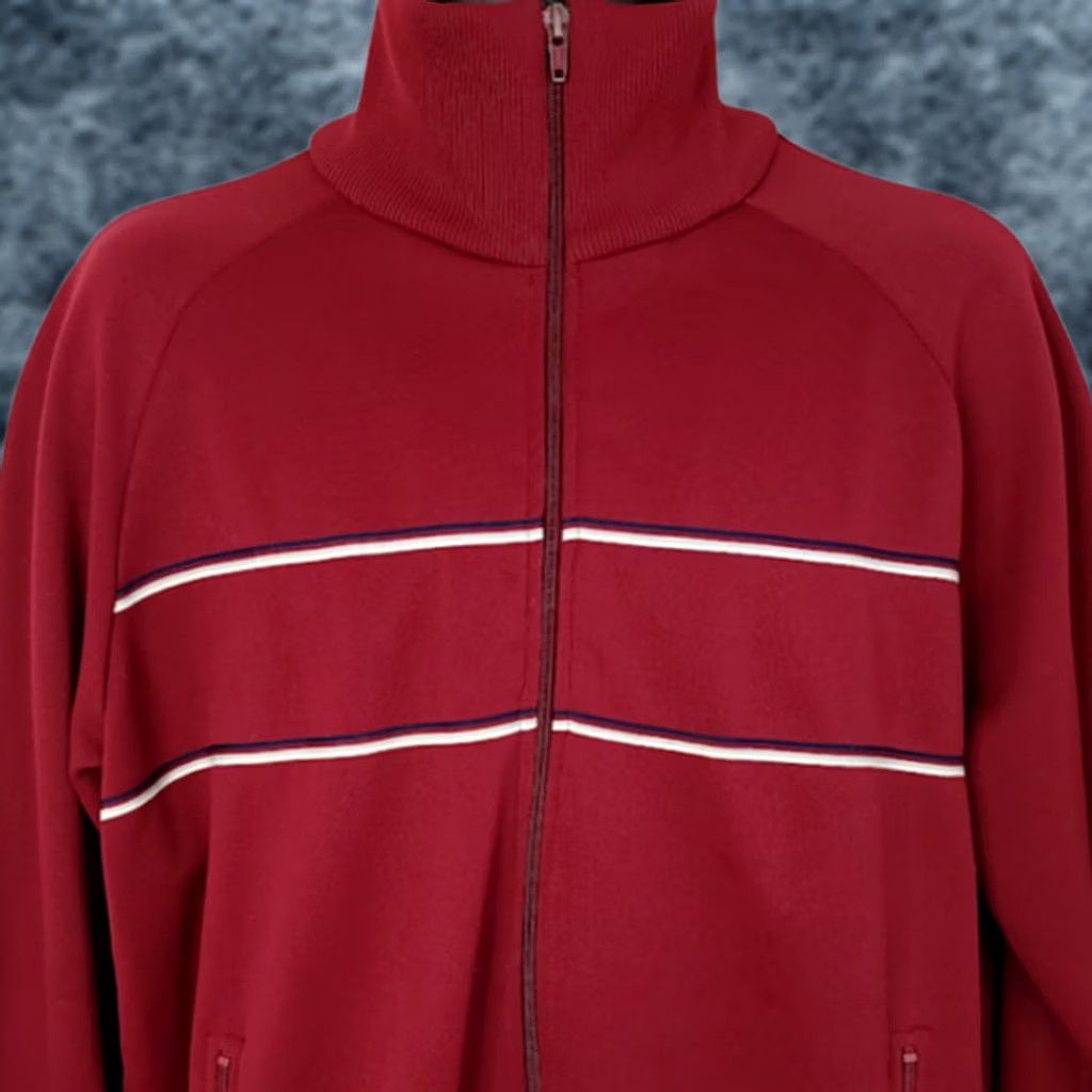 Vintage VINTAGE Sports Scene Track Jacket Mens Size Large Red 80s Full Zip Striped Size US L / EU 52-54 / 3 - 1 Thumbnail