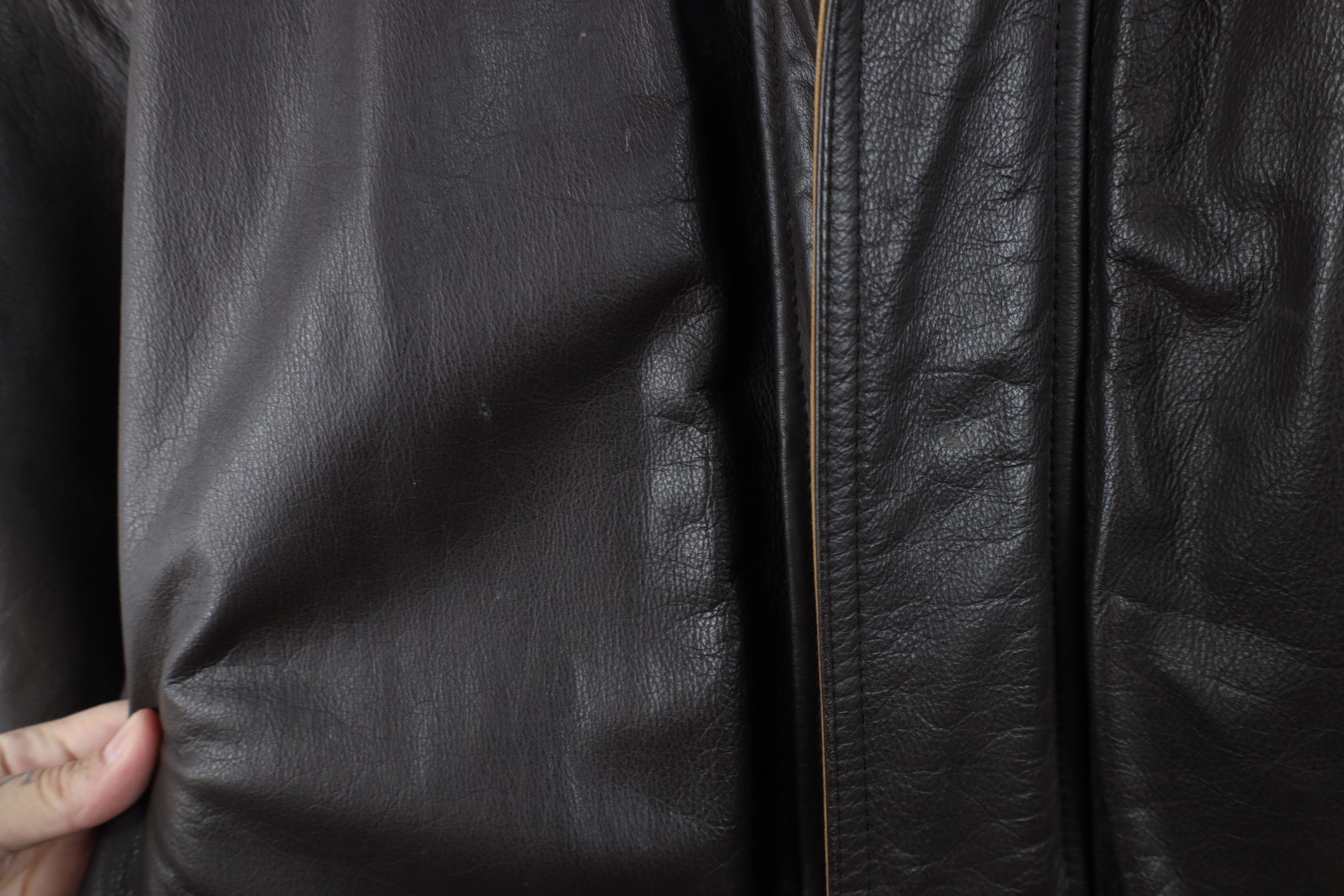 Members Only Vintage 90s Members Only Leather Chore Barn Jacket Brown Size US XL / EU 56 / 4 - 5 Thumbnail