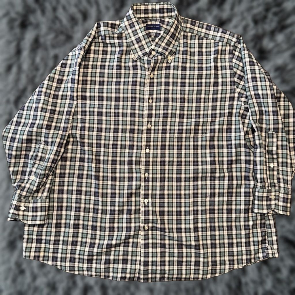 Proper Cloth Proper Cloth Men’s Shirt Plaid Blue White Green 18.2/32 Button-Up Collared Long Sleeve Non-Iron Multicolor Classic Preppy 31x28 Mens Size US XXL / EU 58 / 5 - 1 Thumbnail