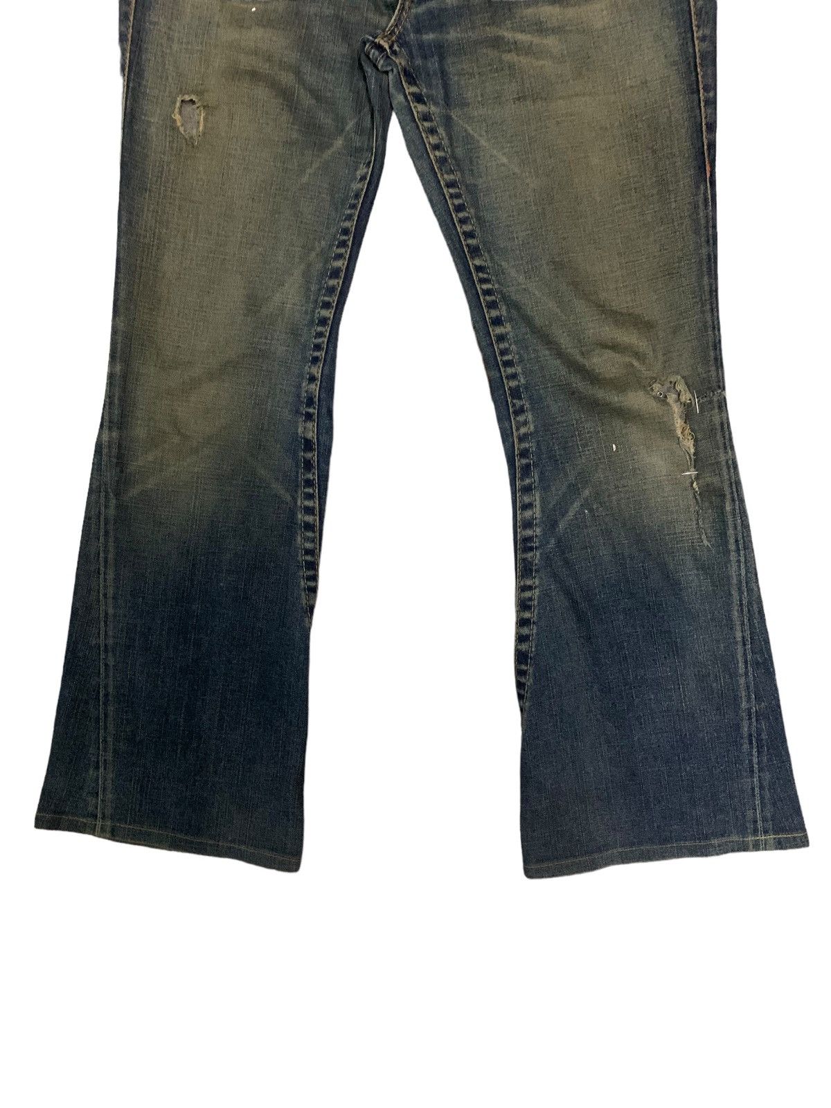 True Religion × Vintage 🔥Flare🔥 Vintage 90s True Religion Distress Bootcut Jeans Size US 34 / EU 50 - 6 Thumbnail
