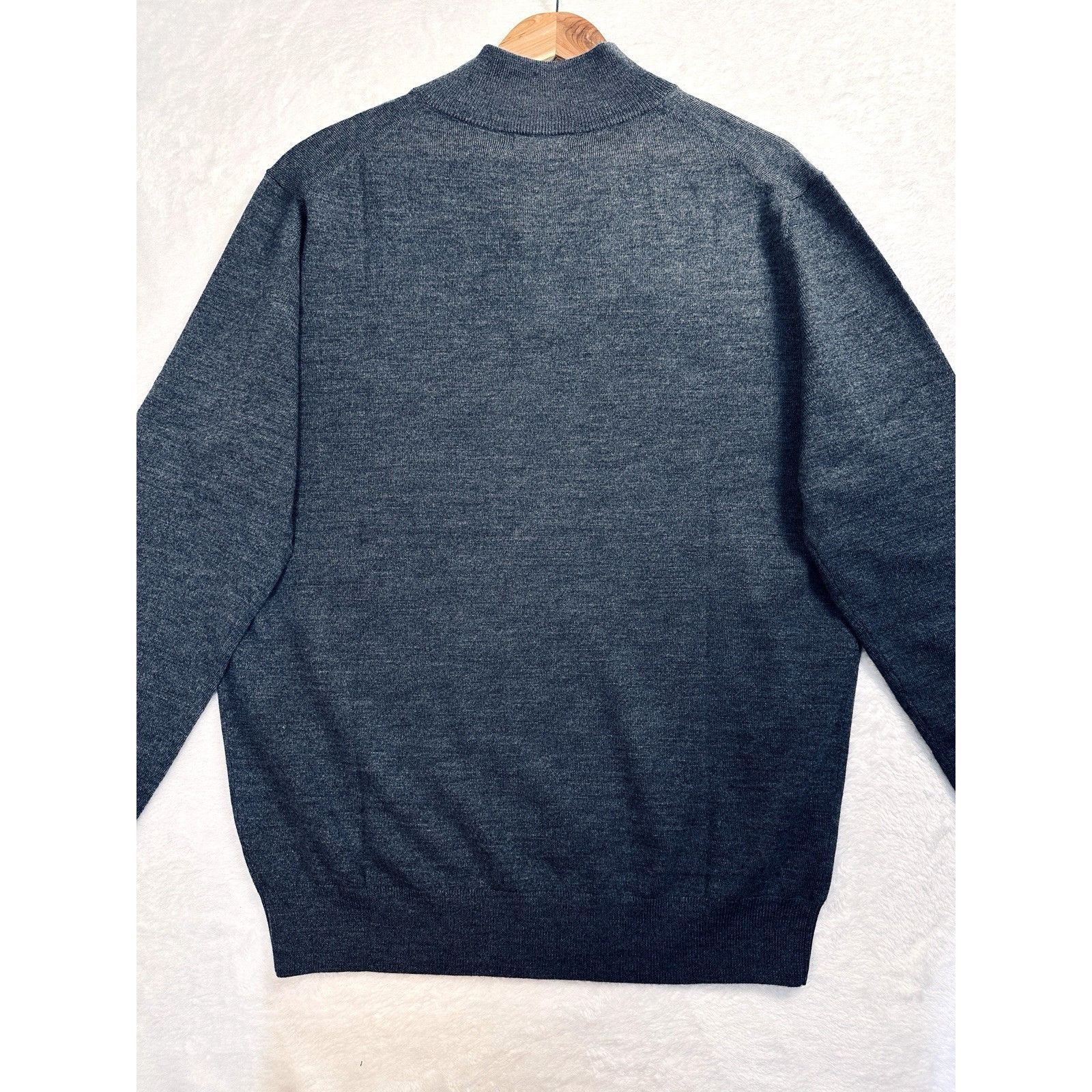 Other Collars & Co Australian Merino Wool Quarter Zip Sweater Gray Size US L / EU 52-54 / 3 - 9 Thumbnail