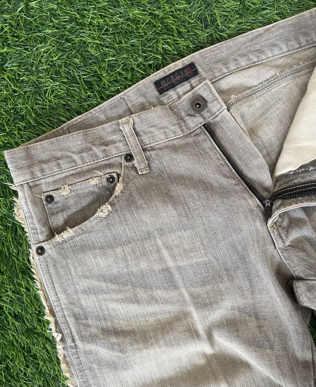 Morgan Homme Vintage’90s🔥MORGAN HOMME🔥Distressed Flared Denim Washed Size US 33 - 13 Thumbnail