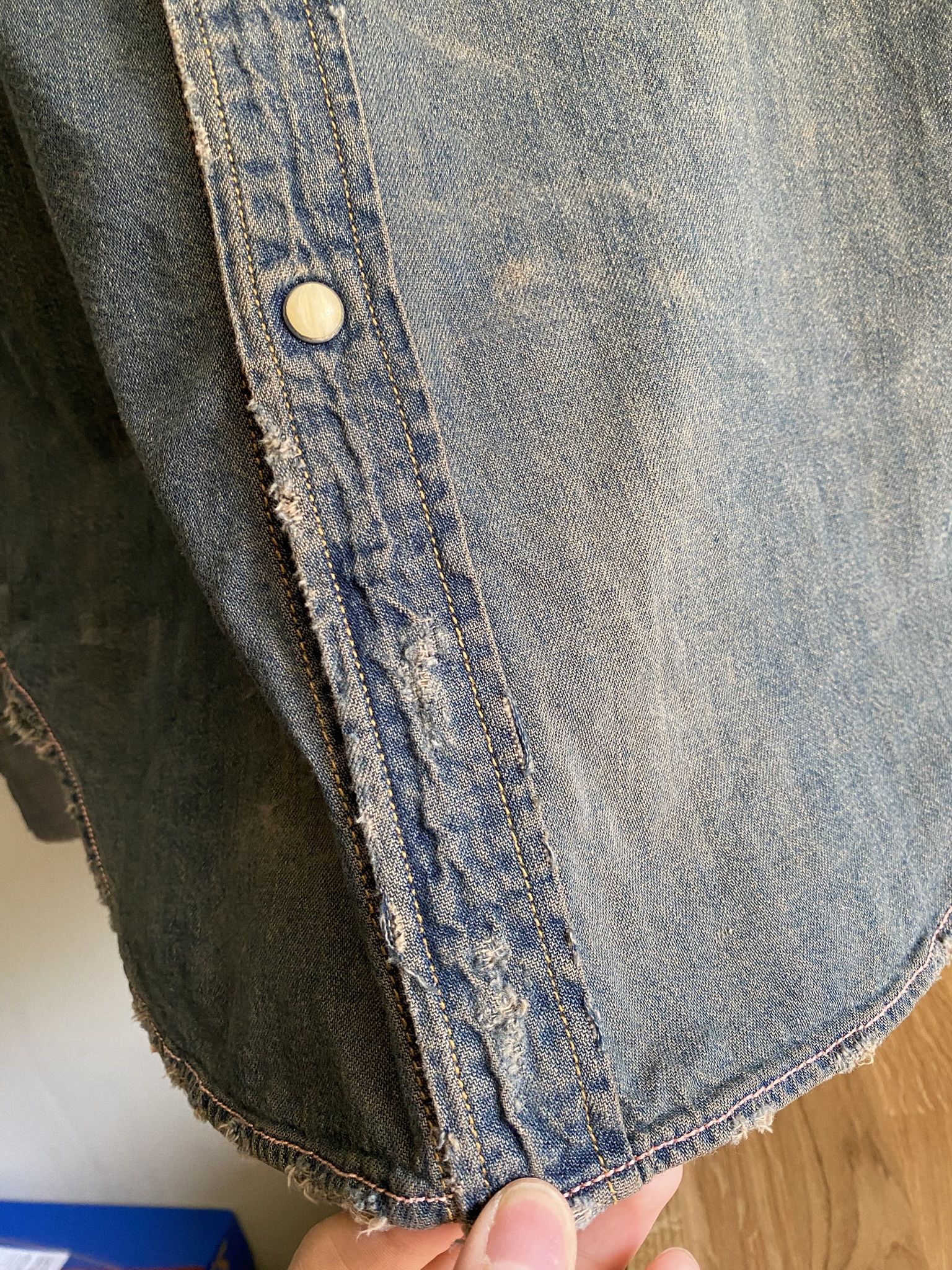 Acne Studios Western Shirt - Worn Clay Blue Denim Size US M / EU 48-50 / 2 - 22 Thumbnail