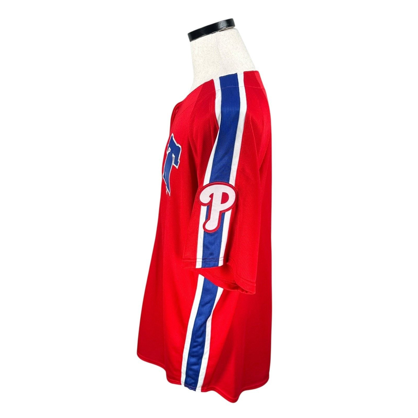 Majestic Majestic Philadelphia Phillies Jersey Mens XL Red Blue White Size US XL / EU 56 / 4 - 3 Thumbnail