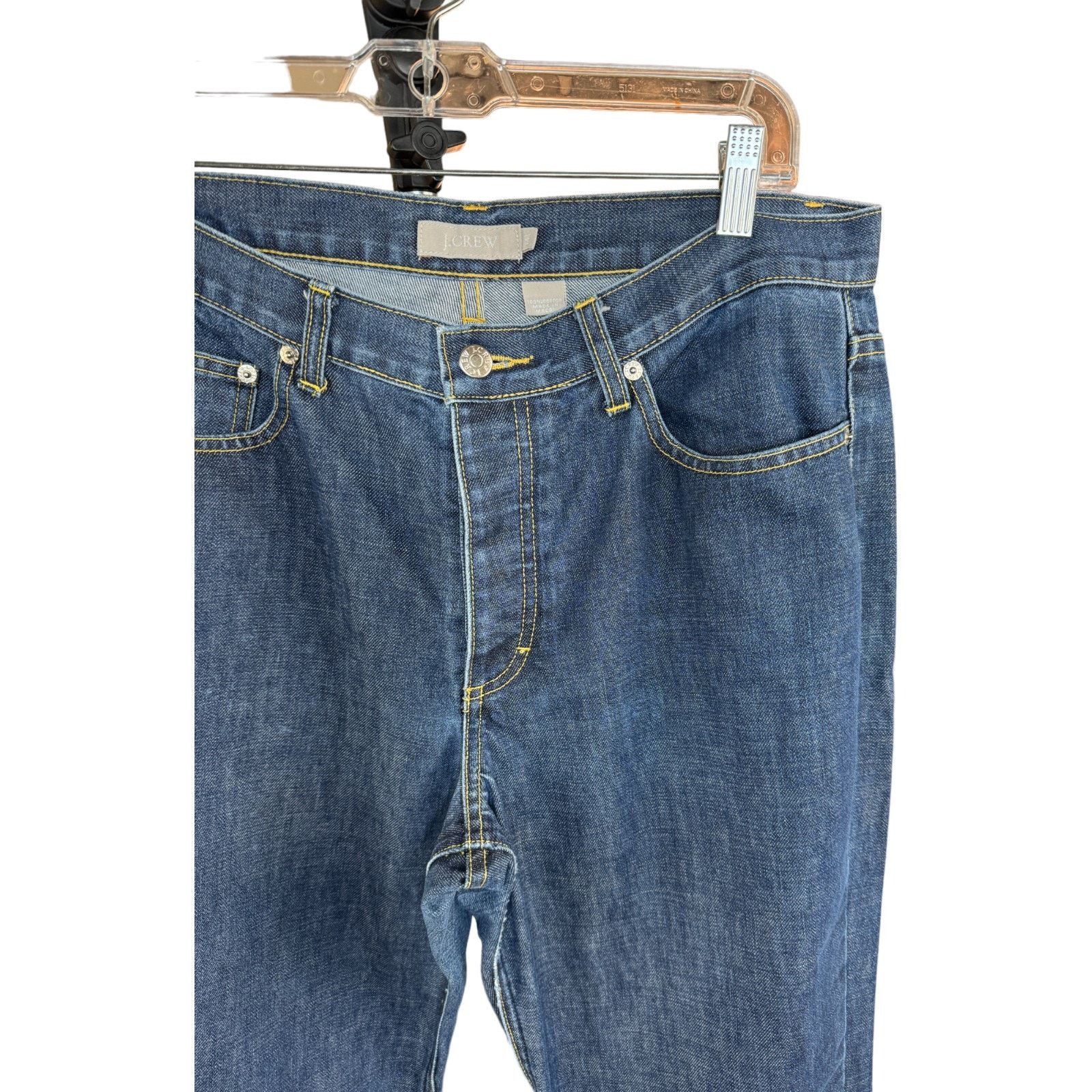 J.Crew J. Crew Dark Wash Button-Fly Boot Cut Jeans 14L 5-Pocket Size 36" / US 14 / IT 50 - 7 Thumbnail