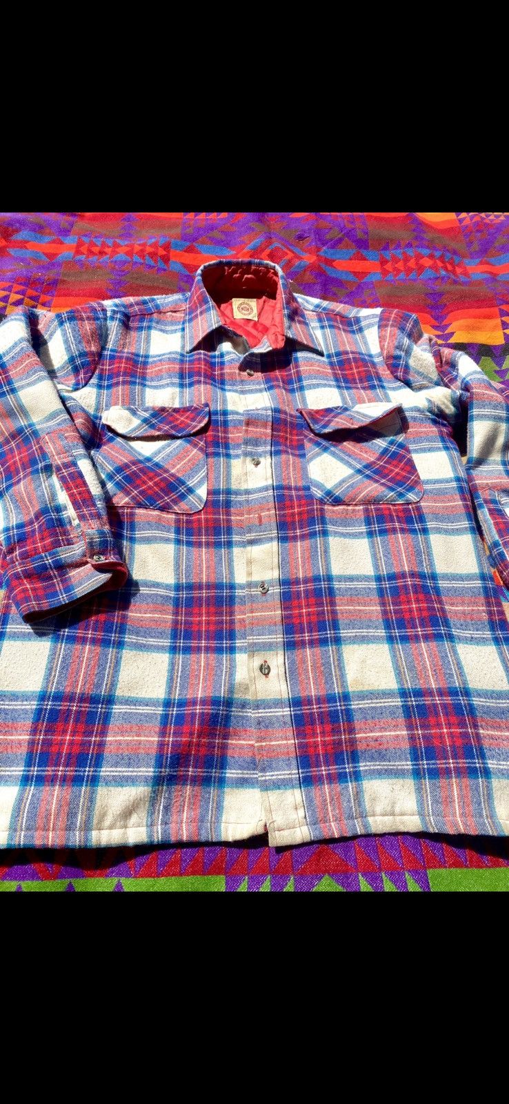 image of Made In Canada x Vintage “Canadian Dinner Jacket” Blue White Red Plaid, Men's (Size Medium)