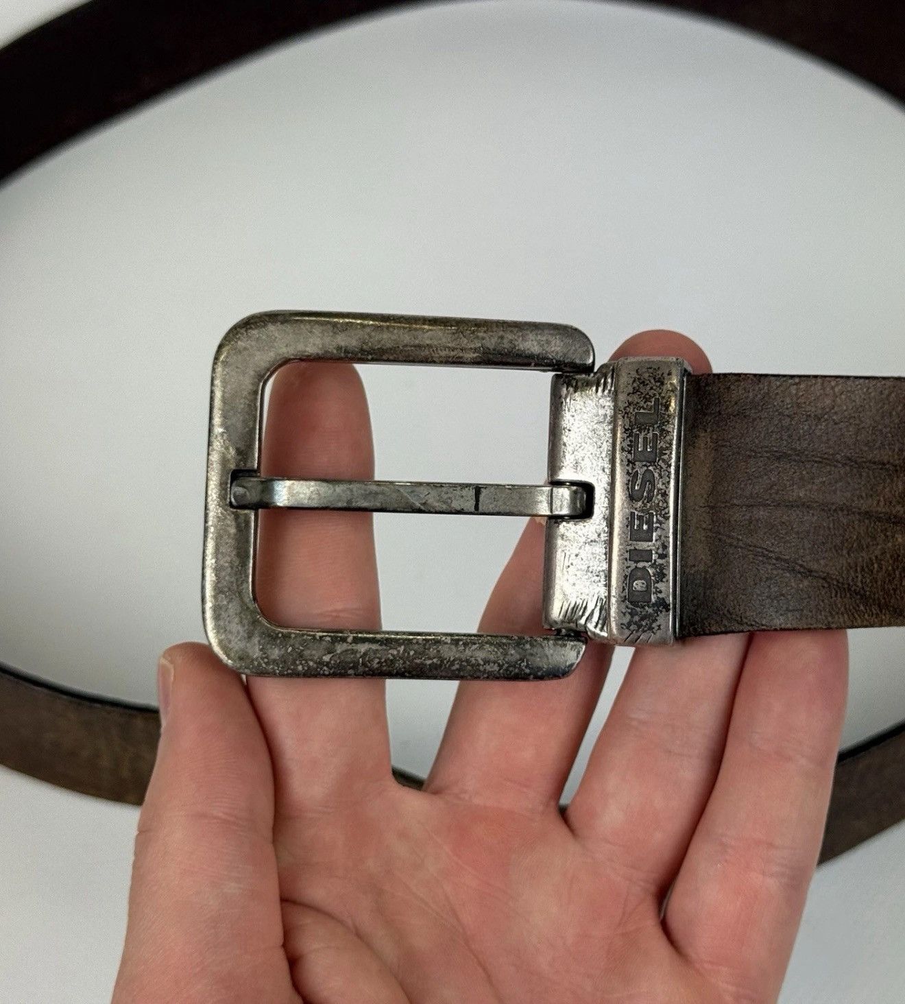 Diesel Diesel 1978 Avant Garde Leather Metal Belt Men’s Brown Metal Size ONE SIZE - 4 Thumbnail
