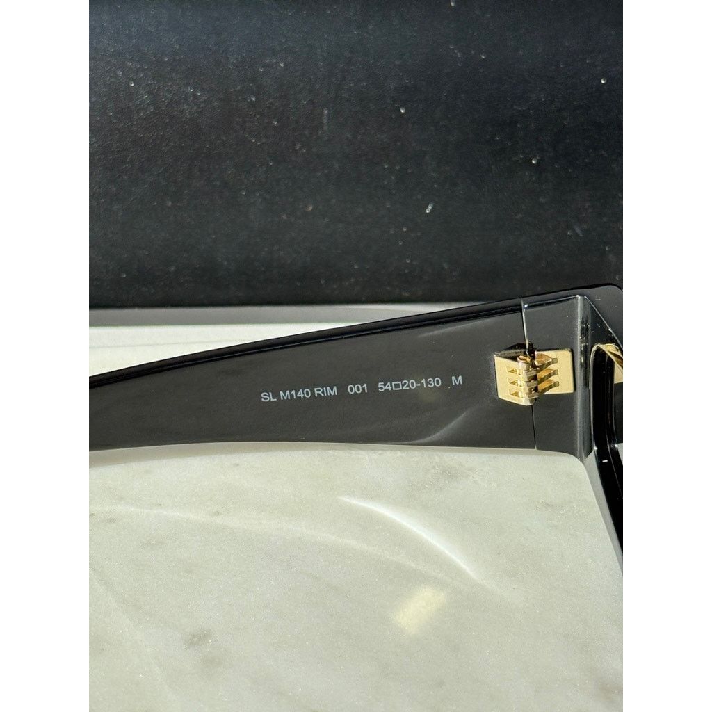 Saint Laurent Paris NEW Saint Laurent SLM140 Rim Black Gold Sunglasses Size ONE SIZE - 8 Thumbnail