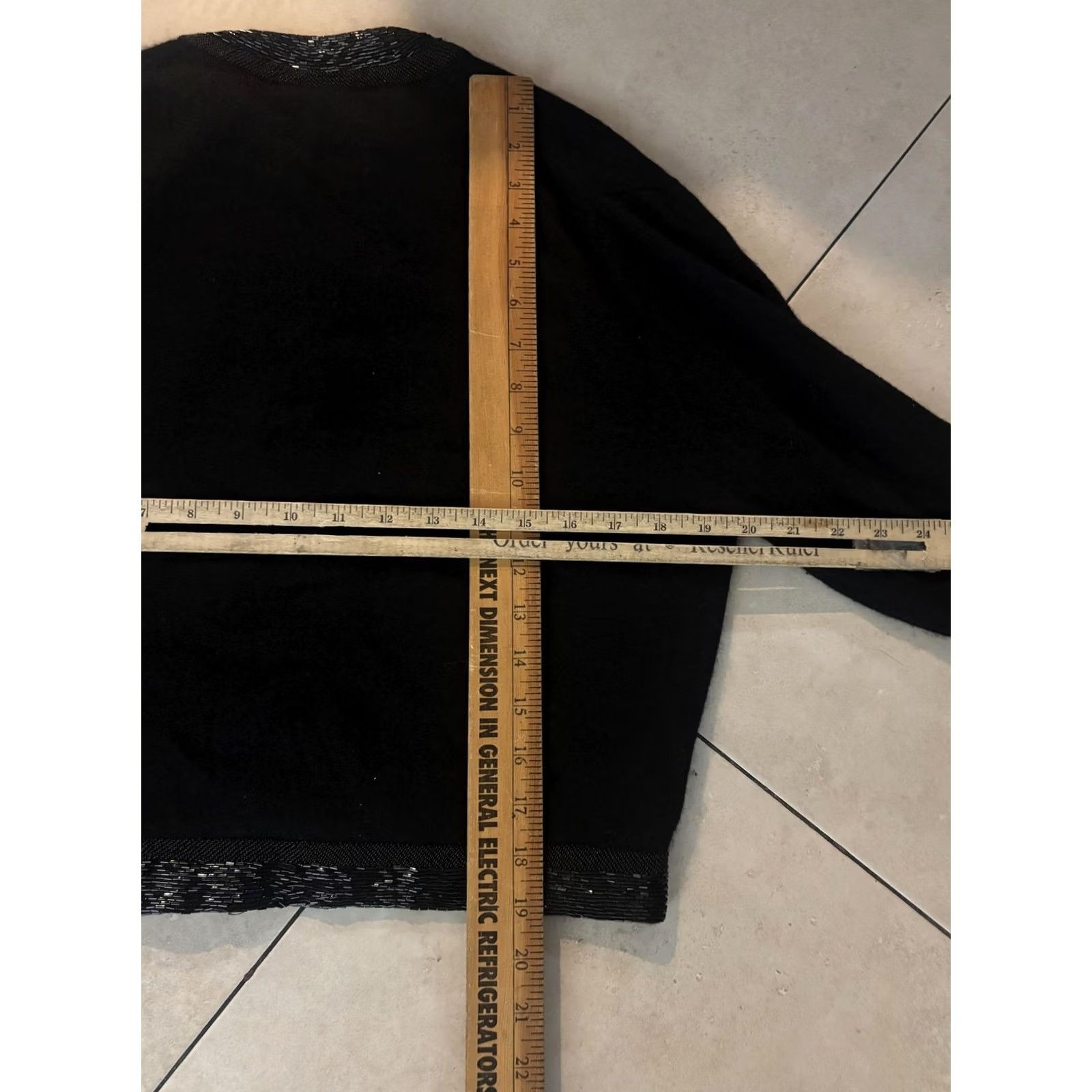 Vintage VINTAGE Doreen Cardigan Womens 38 Black 100% Cashmere Hand Beaded Hong Kong Size XS / US 0-2 / IT 36-38 - 7 Thumbnail