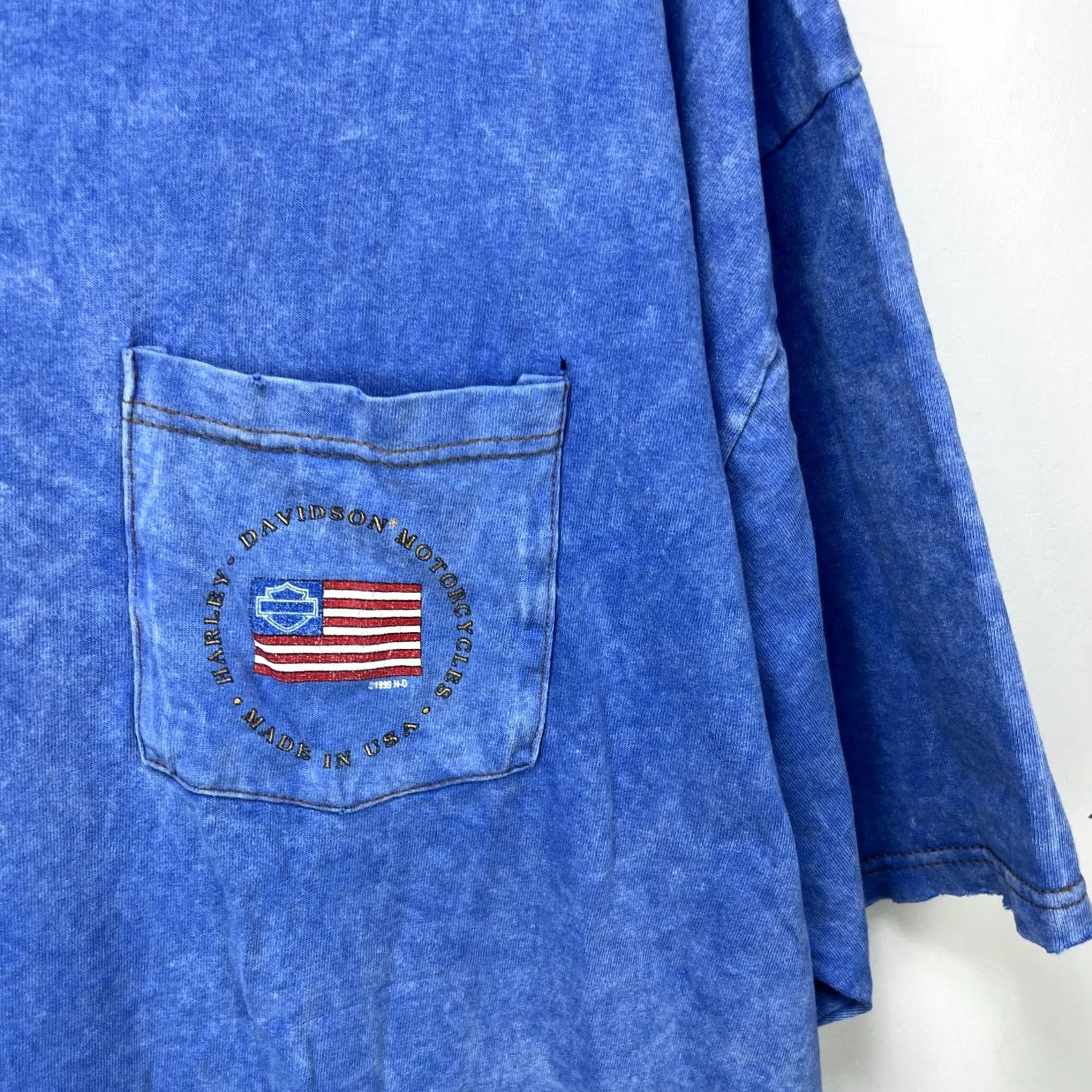 Harley Davidson VINTAGE Harley-Davidson T-Shirt Men 2XL Blue Graphic Print Crew Neck Short Sleeve United States Logo Outdoor Motorcycle Vintage 2000s 2XL Mens Size US XXL / EU 58 / 5 - 4 Thumbnail