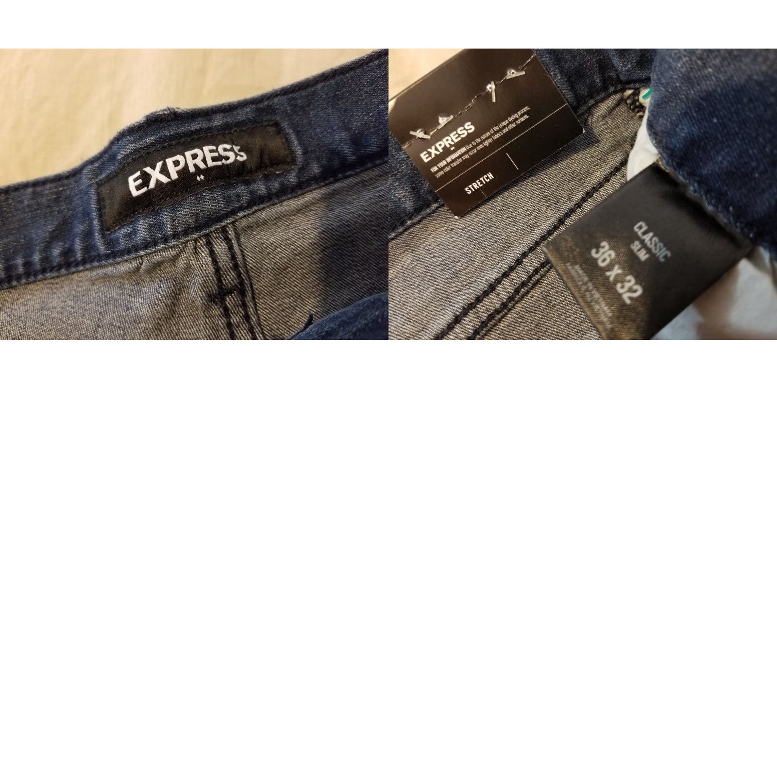 Express Express Jeans Slim Denim Pants 36x32 38x32 Mens Blue Cotton 5-Pocket Jeans Stretch Regular Slim Straight Vintage No Size US 36 / EU 52 - 8 Thumbnail
