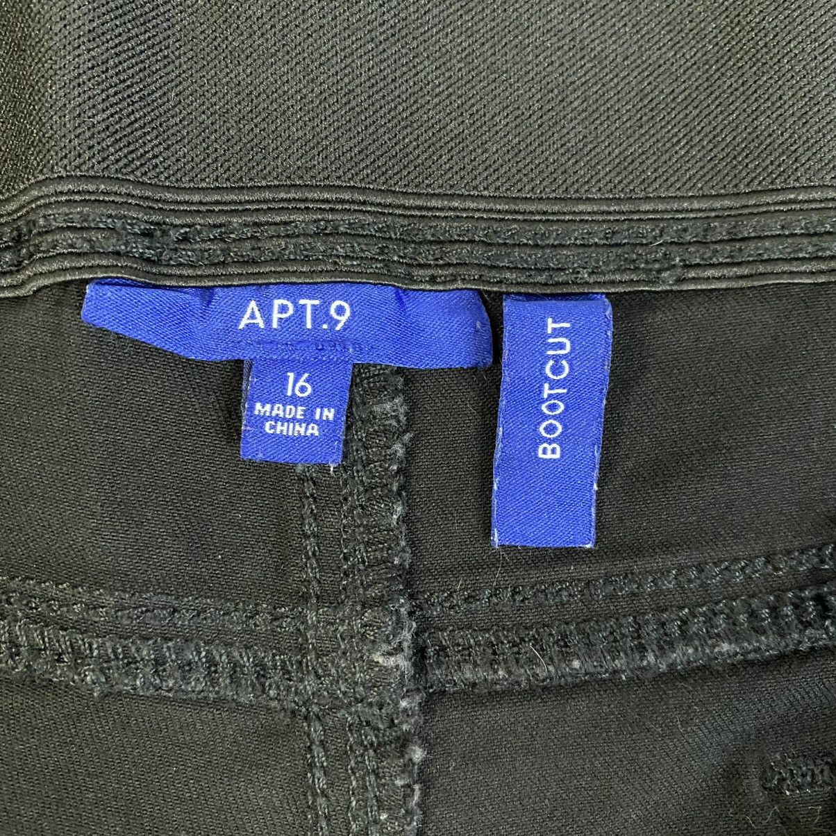Apt. 9 Apt 9 Jeans Women's Black Sz 16 Bootcut Button Stretch EUC Size 38" / US 16 / IT 52 - 7 Thumbnail