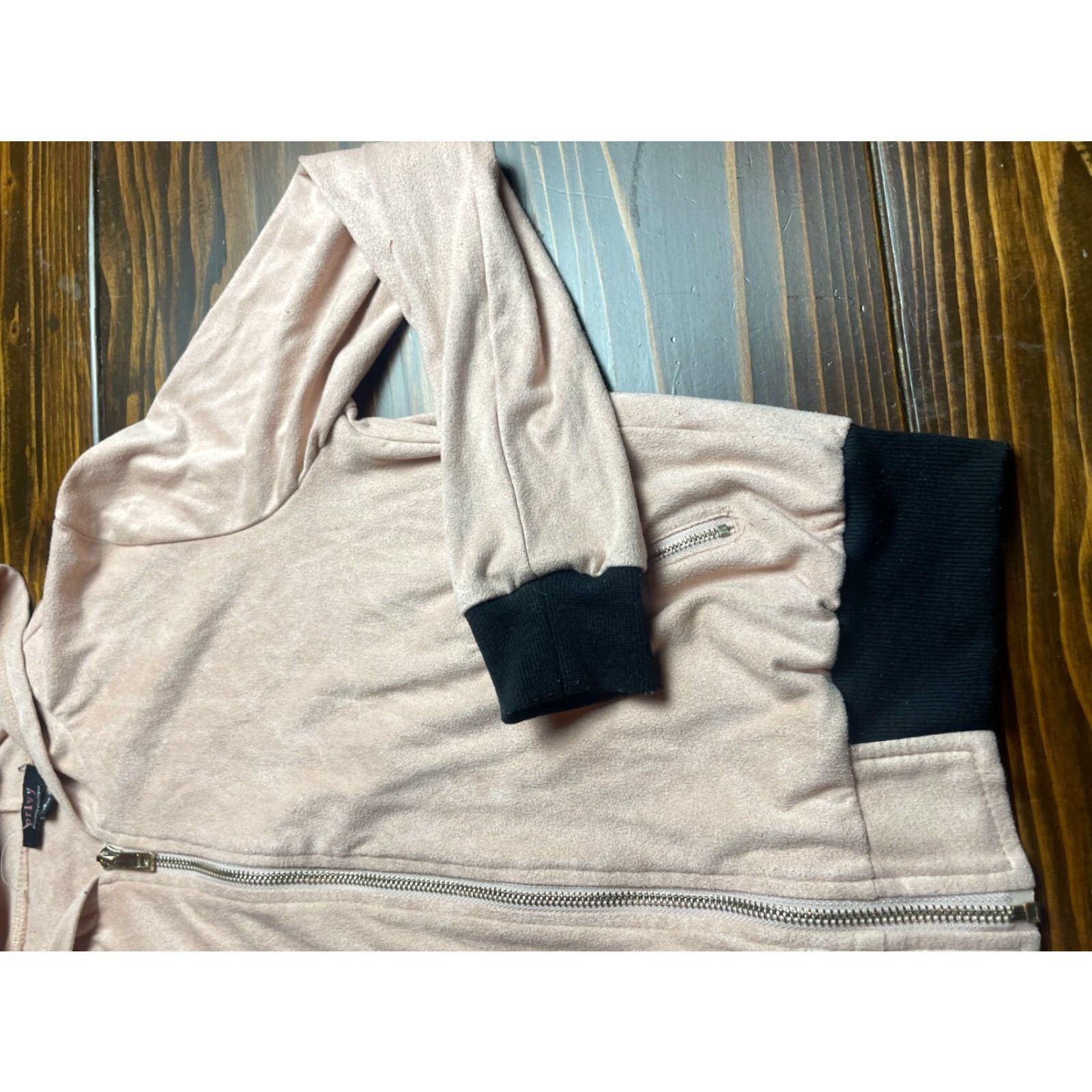 Pinko Privy Sweater Women's Size Small Pink Full Zip Long Sleeve Hoodie Ribbed Fleece Size S / US 4 / IT 40 - 4 Thumbnail