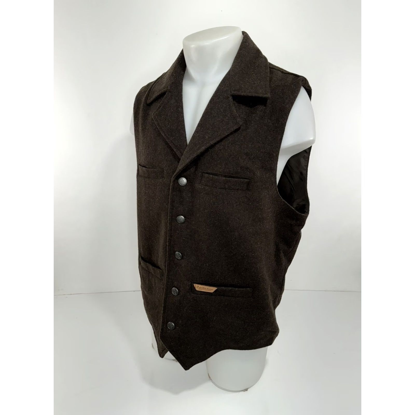 Vintage CRIPPLE CREEK / PANHANDLE SLIM - WOOL BLEND Vest Western Mens M Brown 90s Style ZZ6 Size US M / EU 48-50 / 2 - 2 Thumbnail