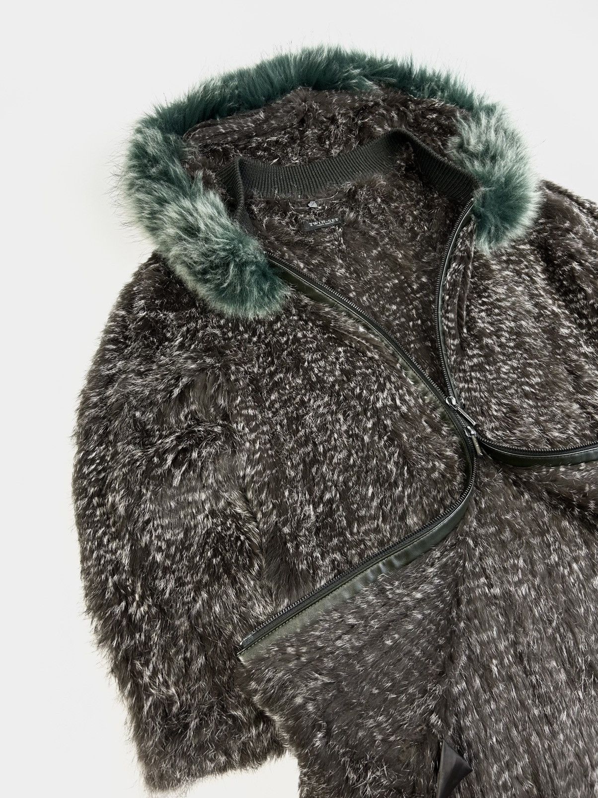 TWINSET × Vintage rare Twin Set Simona Barbieri Fur Cardi Coat Avant Garde Size M / US 6-8 / IT 42-44 - 5 Thumbnail