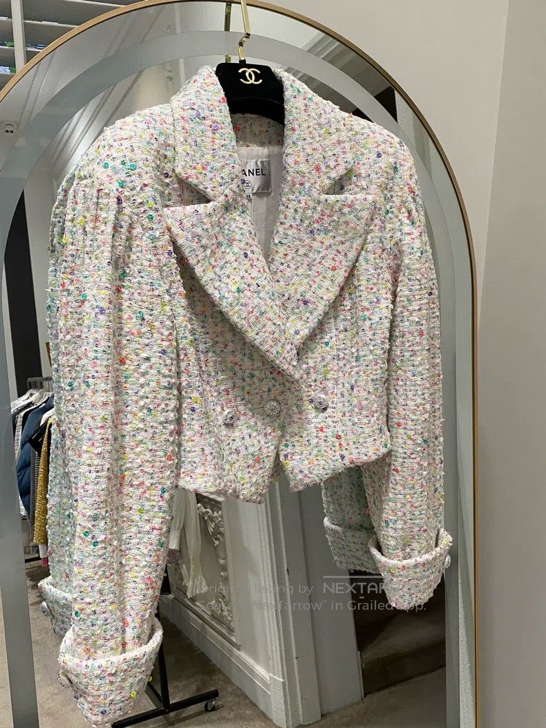 Chanel Chanel 23-year-old white colourful tweed coat Size XS / US 0-2 / IT 36-38 - 1 Thumbnail